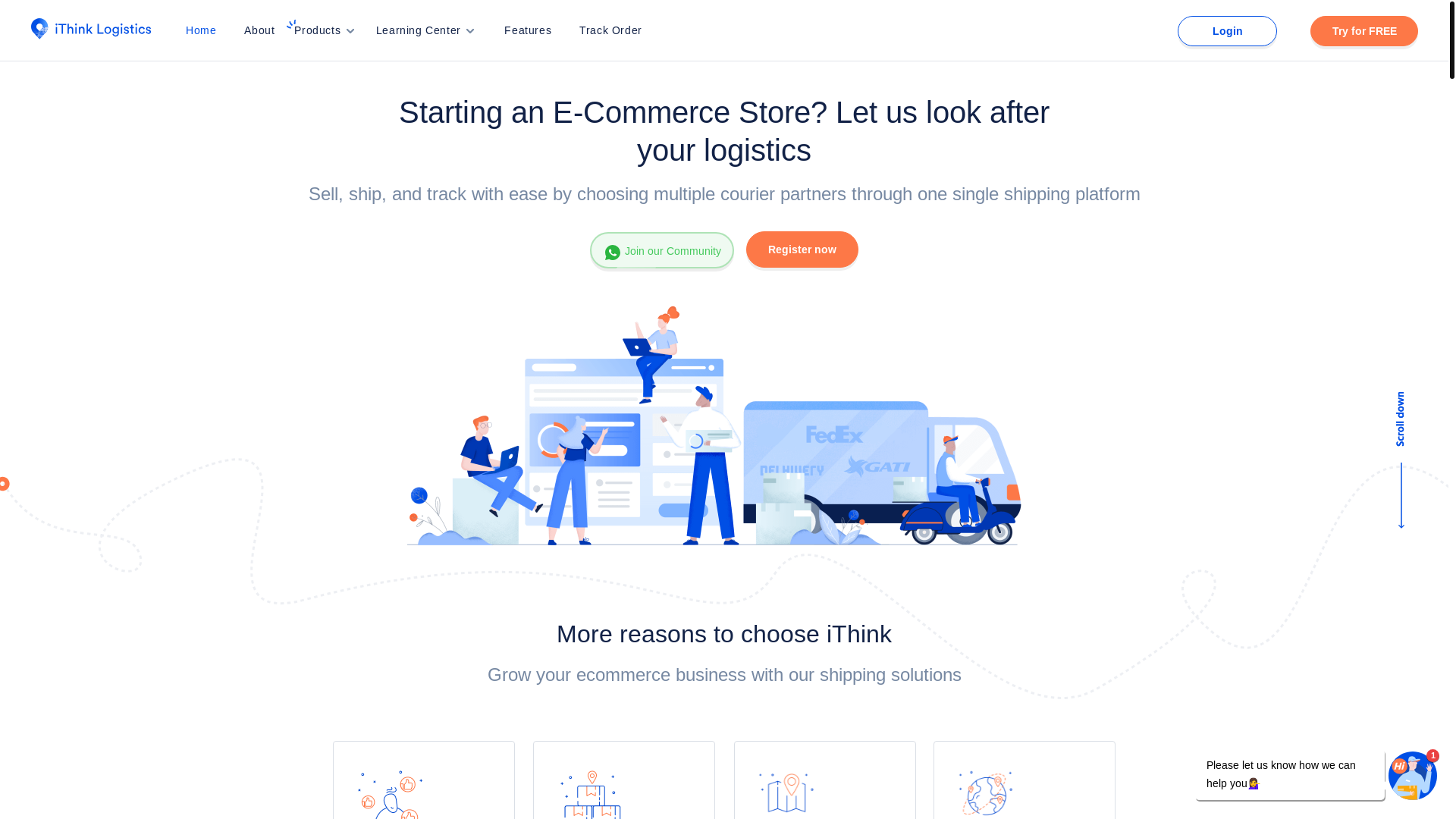 website screenshot of https://ithinklogisticstech.com/
