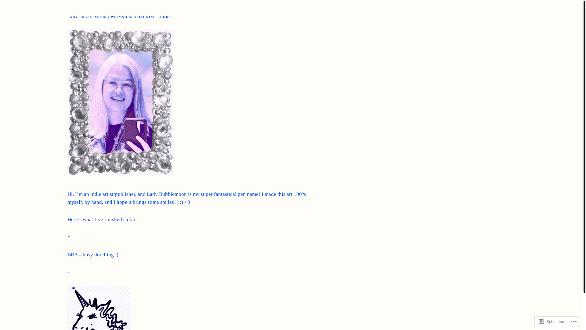 website screenshot of https://ladybubblemoon.com/