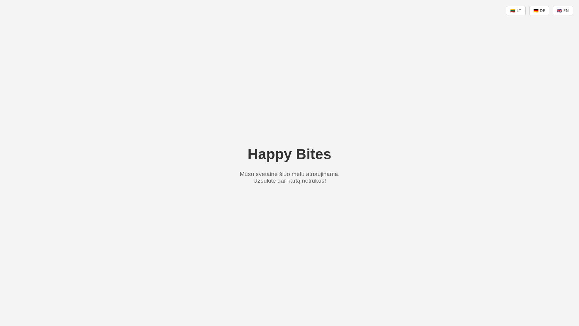 website screenshot of https://happybites.lt/