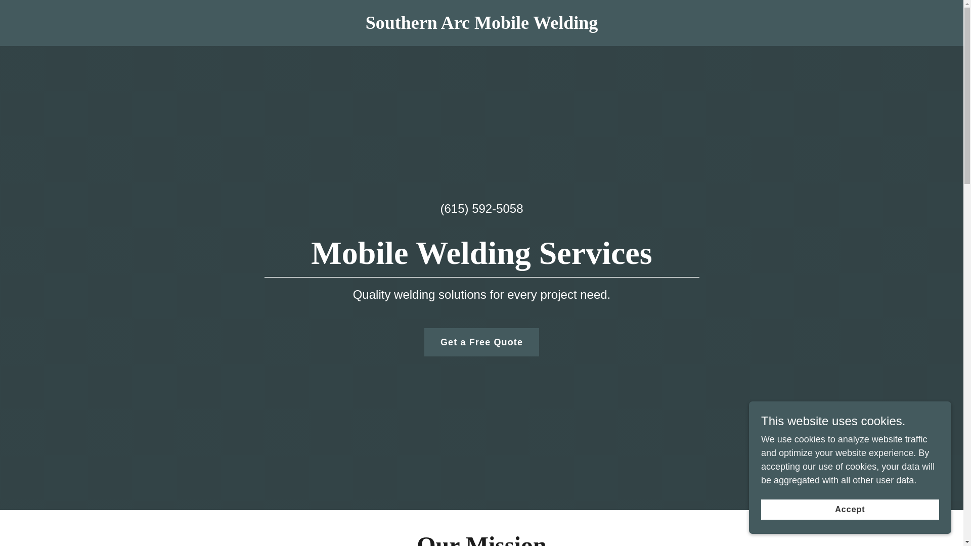 website screenshot of https://southernarcmobilewelding.com/