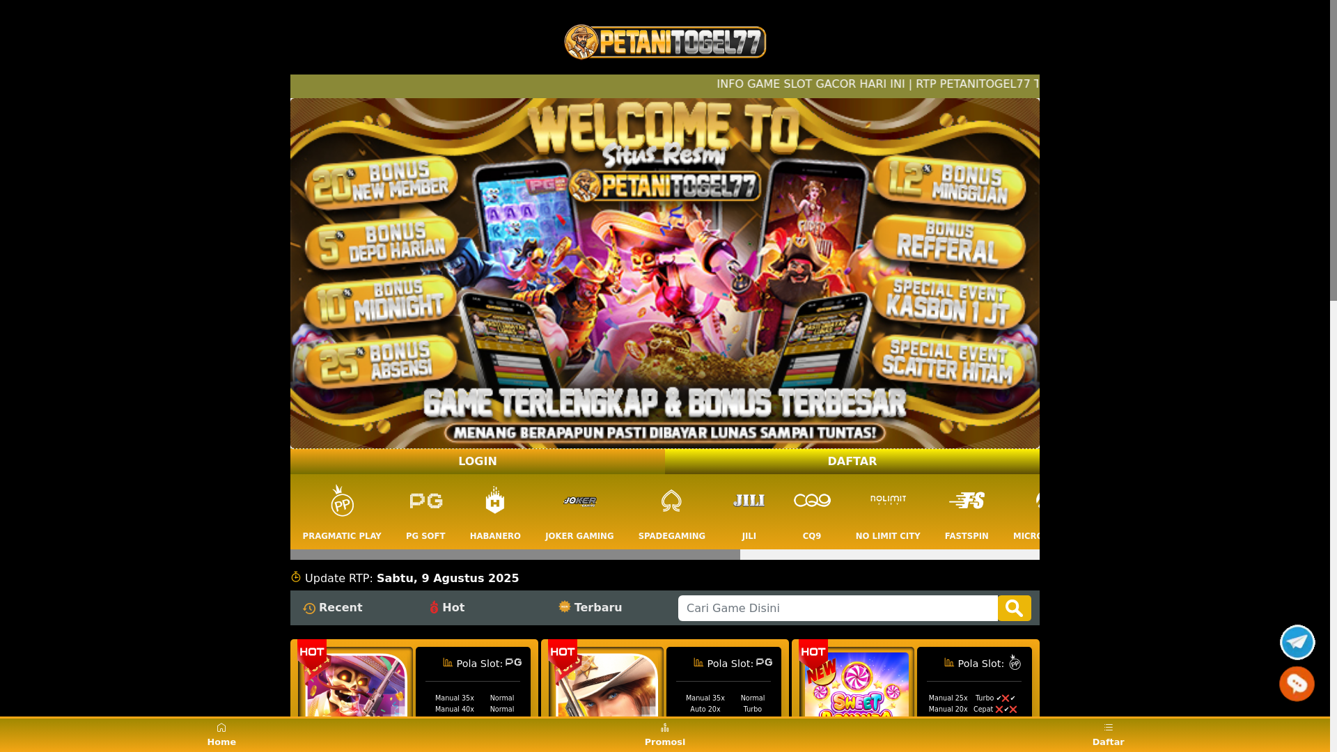 website screenshot of https://rtppetanitgl776.pages.dev/