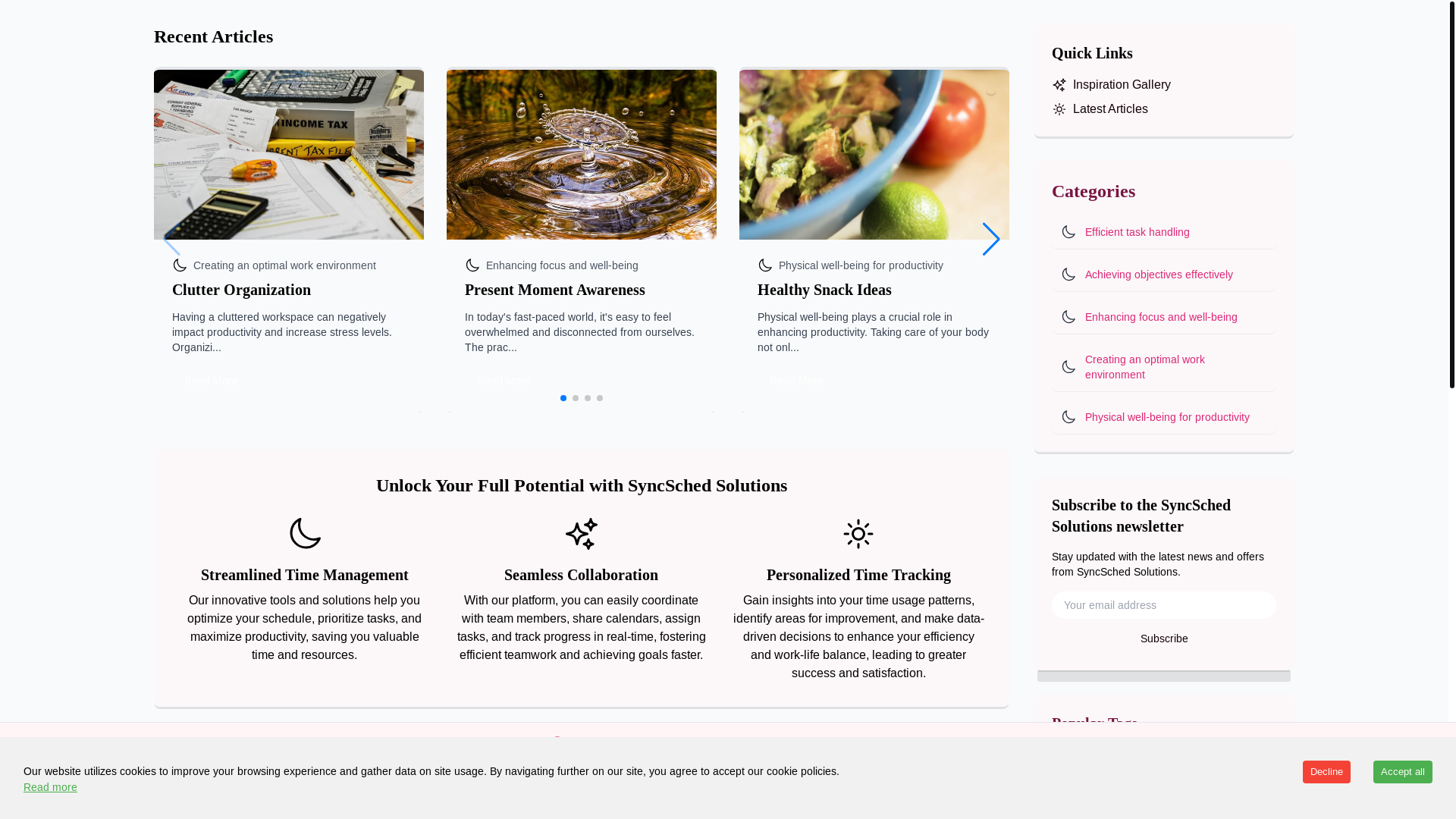 website screenshot of https://synergizedschedules.sbs/