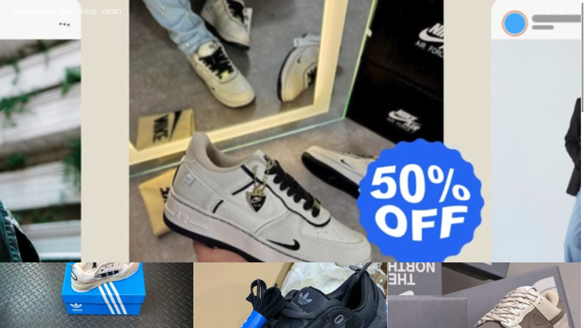website screenshot of https://backlandsshoes.com.br/