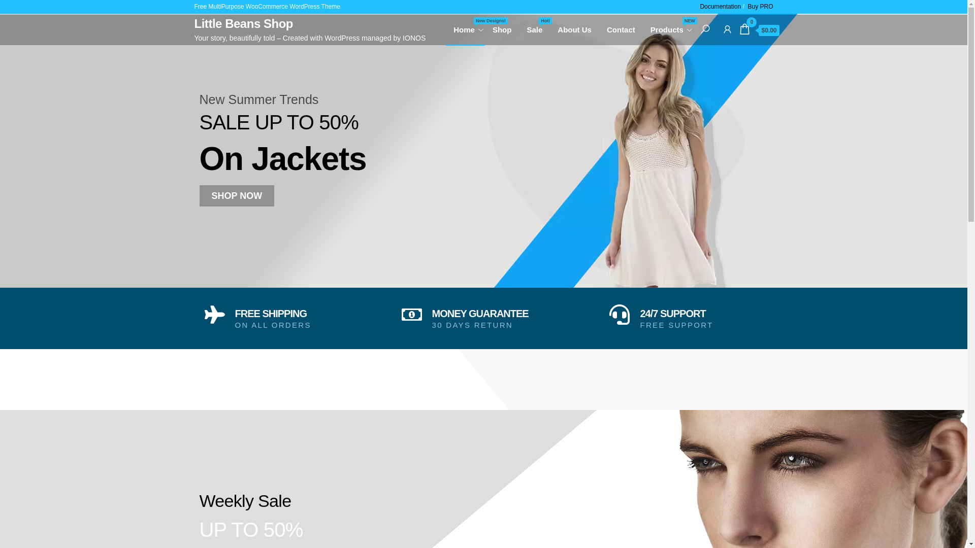 website screenshot of https://little-beans.shop/