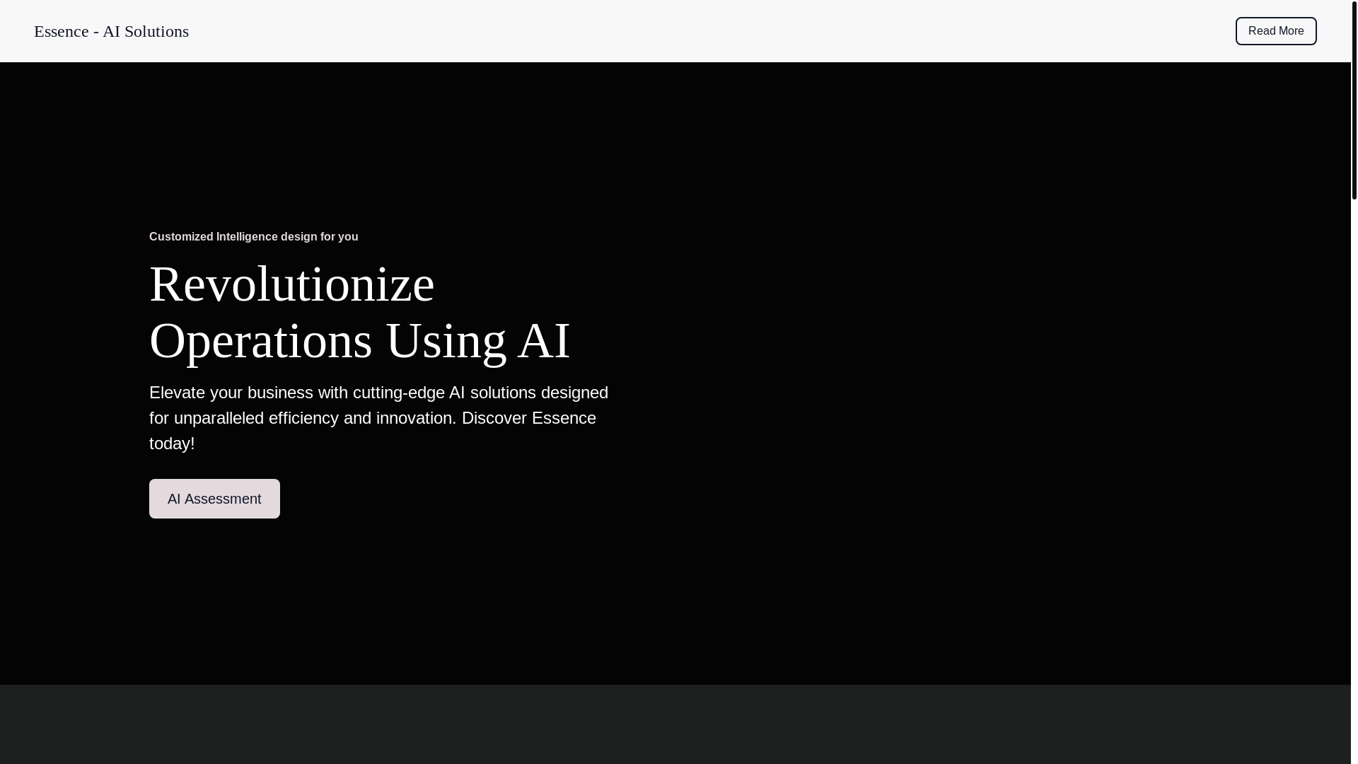 website screenshot of https://essence-aisolutions.com/