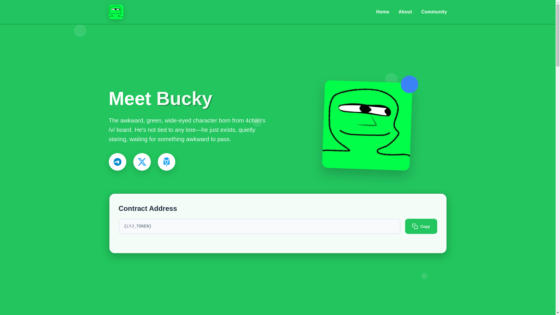 website screenshot of https://buckycoin.site/