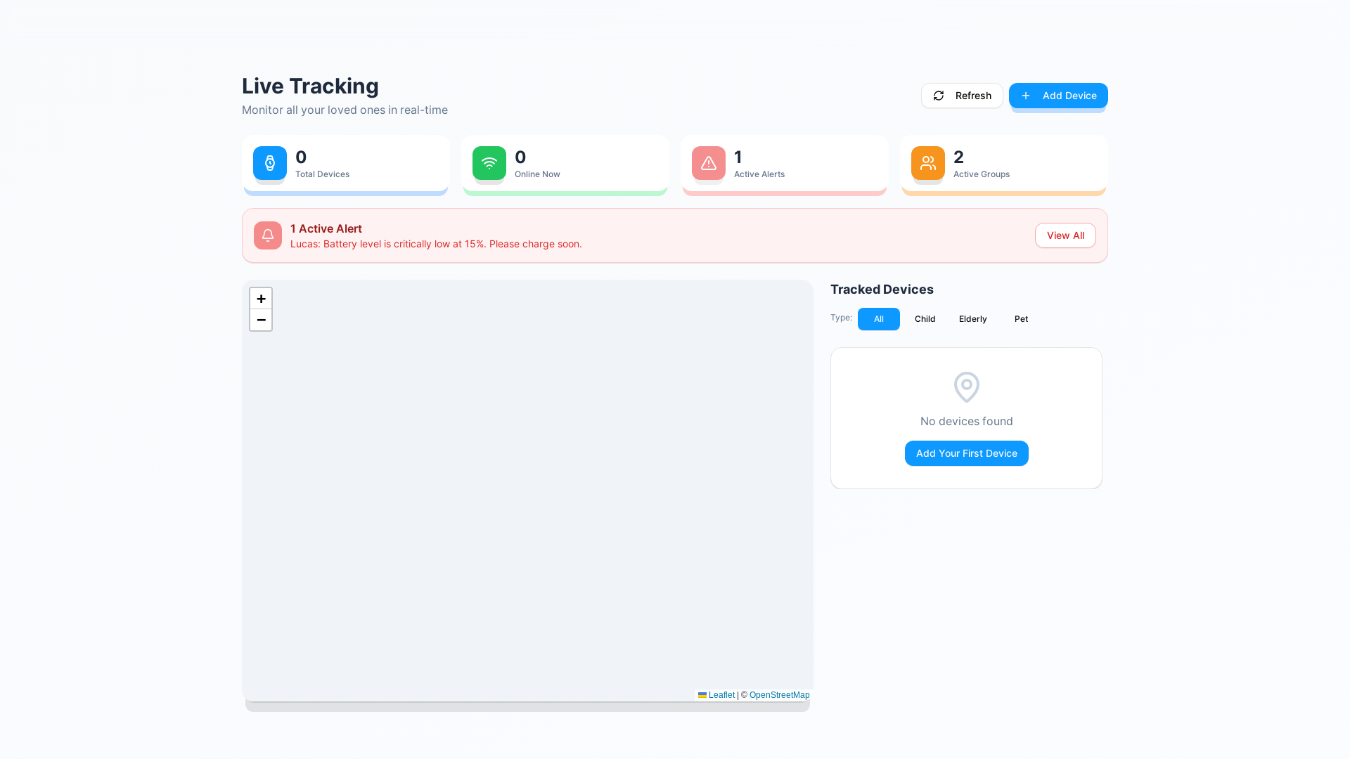 website screenshot of https://trackmeeapp.tech/