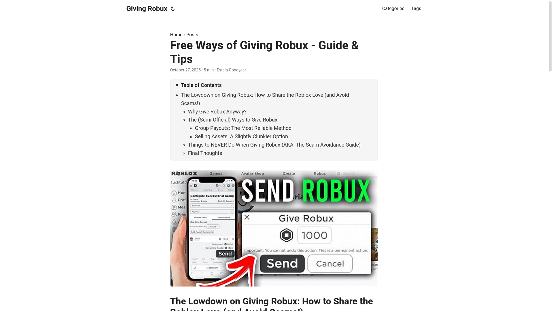 website screenshot of https://giving-robux.pages.dev/