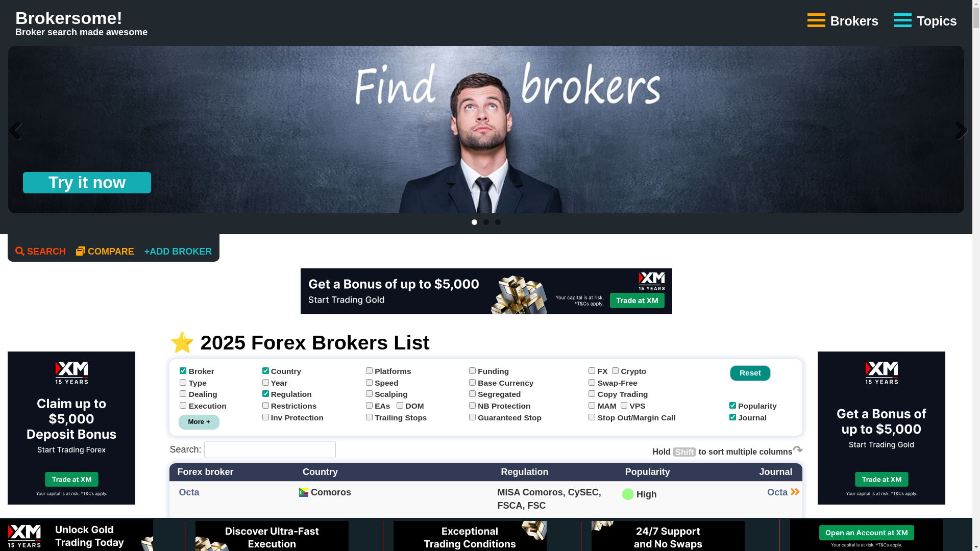website screenshot of https://www.brokersome.com/