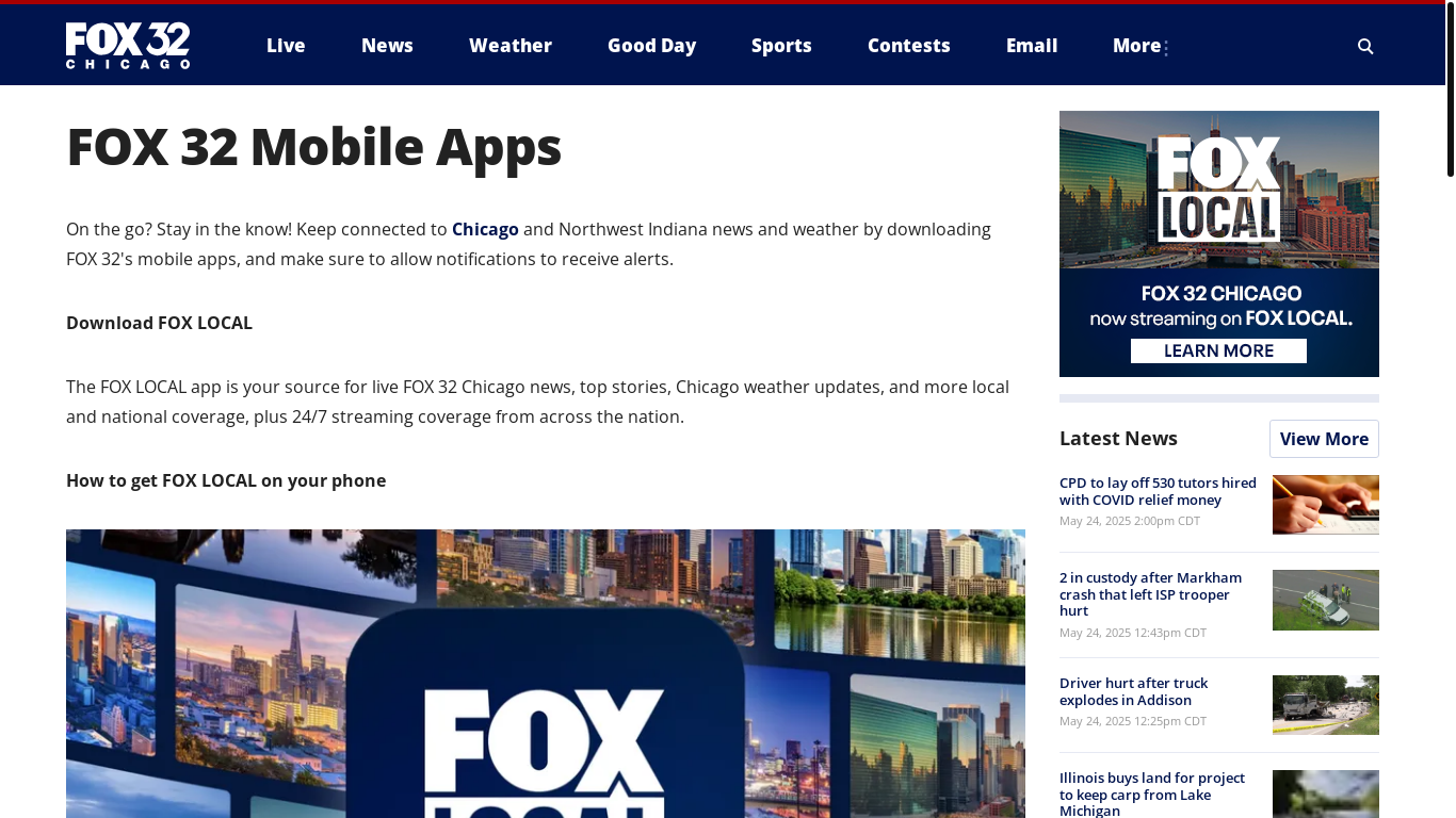 website screenshot of https://fox32chicago.onelink.me/KNQ9?pid=Web&c=in_article&af_web_dp=https%3A%2F%2Fwww.profitableratecpm.com%2Fpfvrpx1e%3Fkey%3D0b98bb1933c7e6f64f6bdf3ce1029d2e