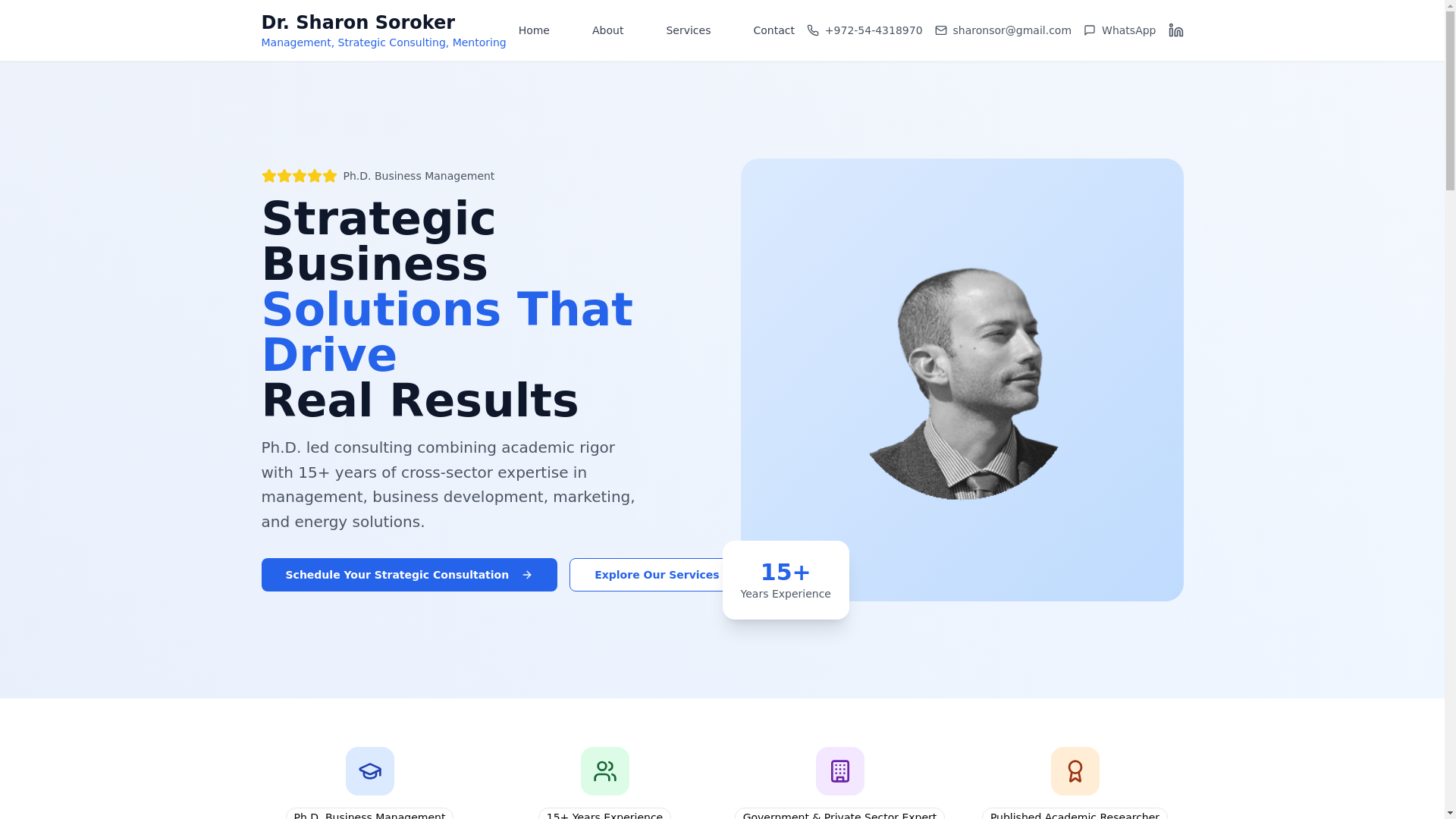 website screenshot of https://sharonsoroker.com/