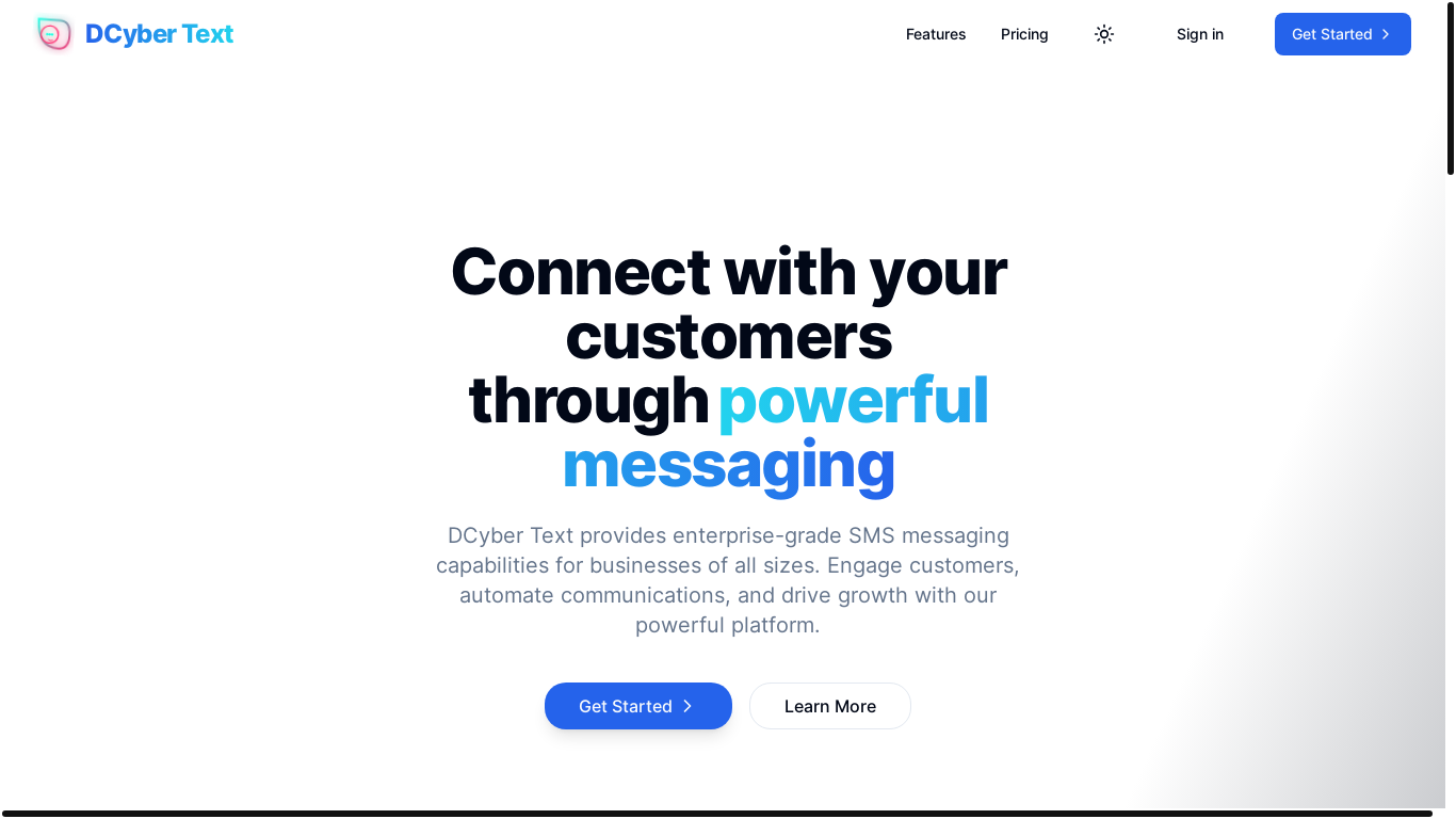 website screenshot of https://dcybertext.com/
