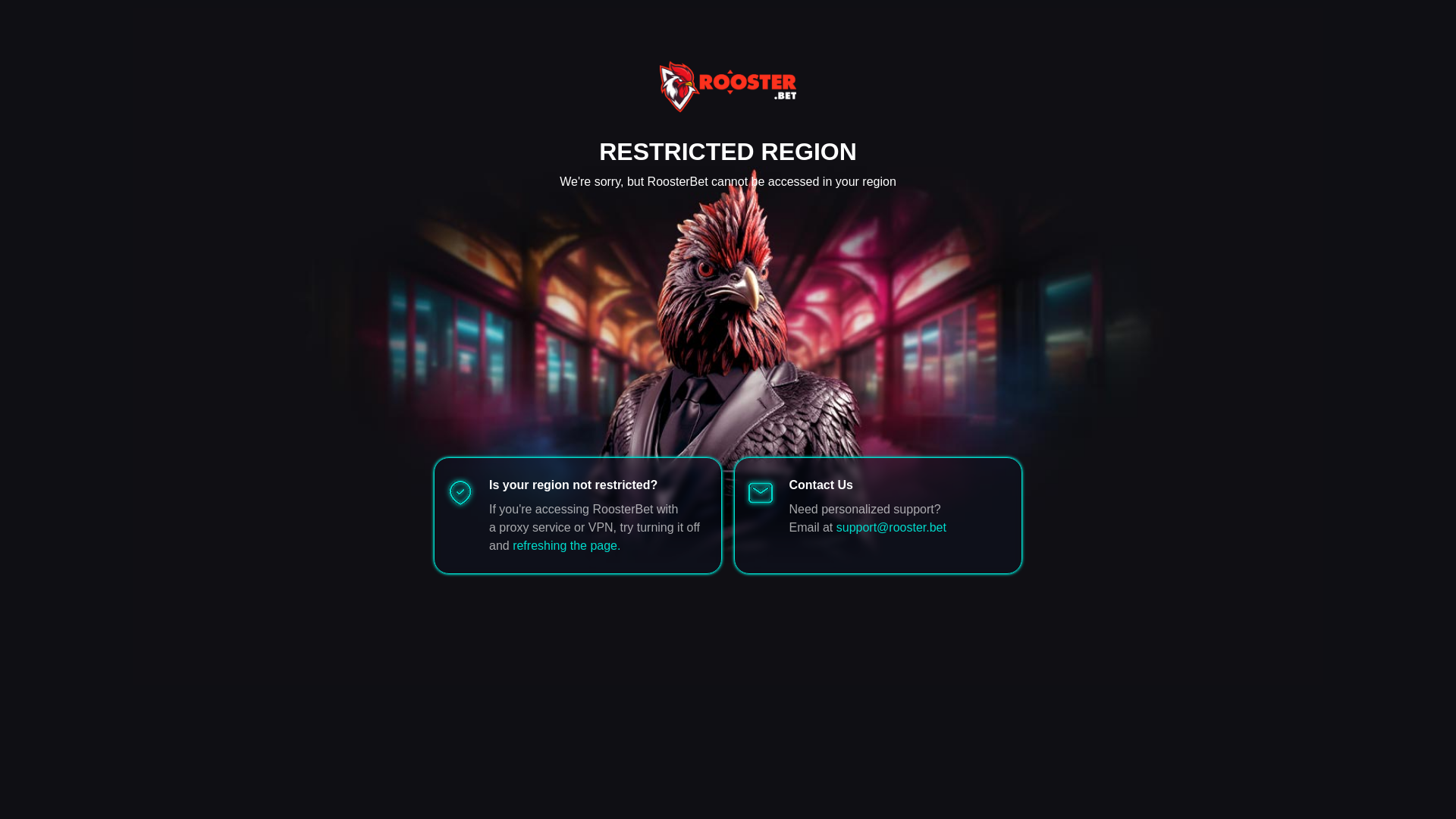 website screenshot of https://roosterbet.life/