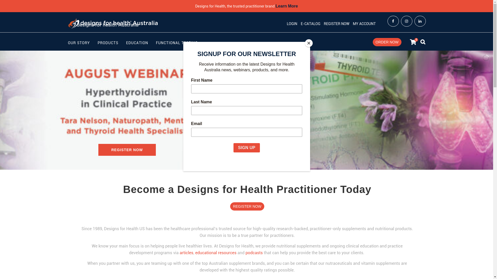 website screenshot of https://designsforhealth.com.au/