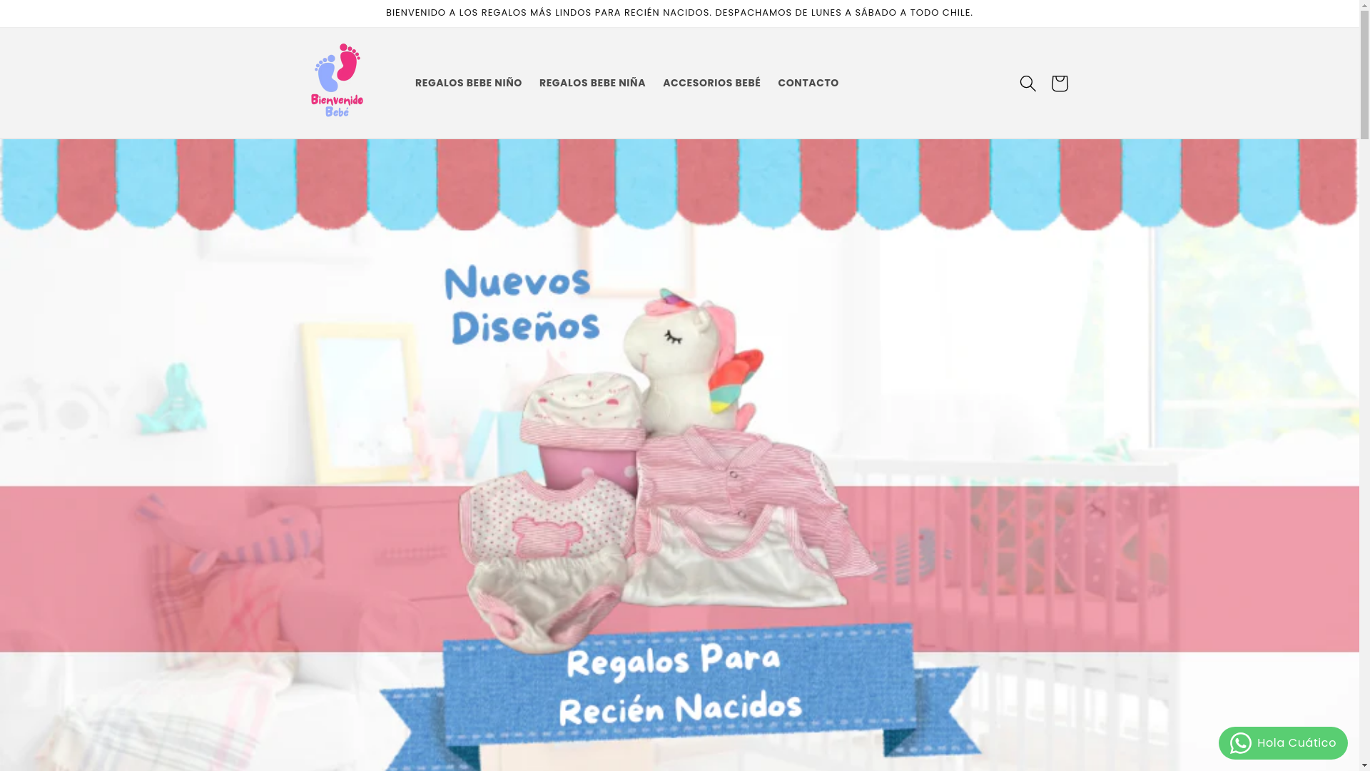 website screenshot of https://bienvenidobebe.cl/