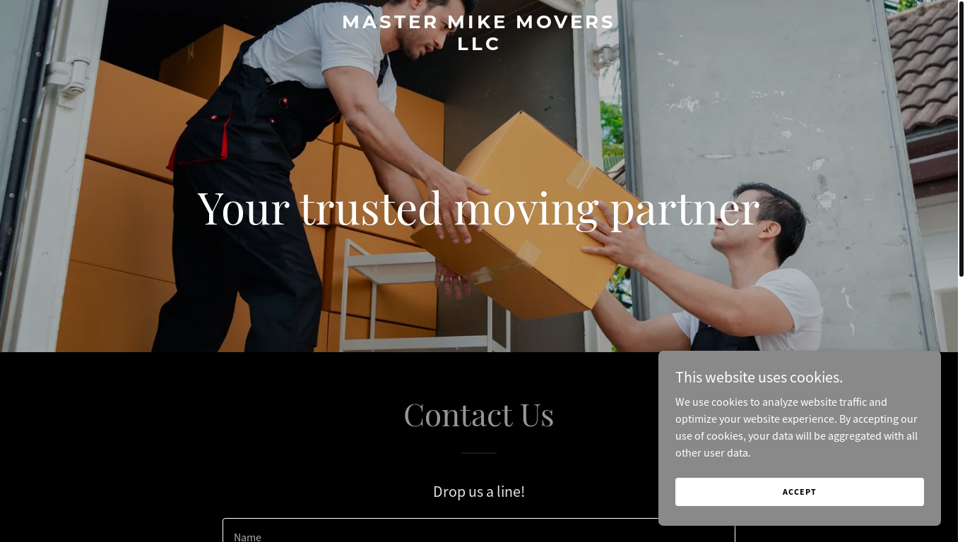 website screenshot of https://mastermikemovers.com/