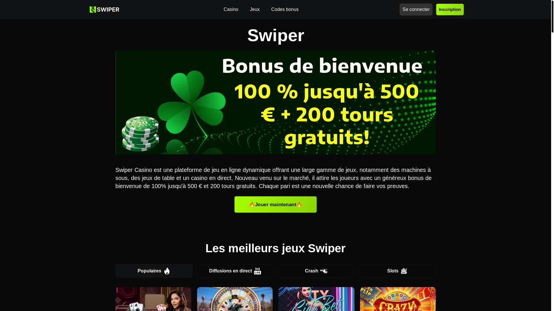 website screenshot of https://swipercasinos-fr-6261.pages.dev/