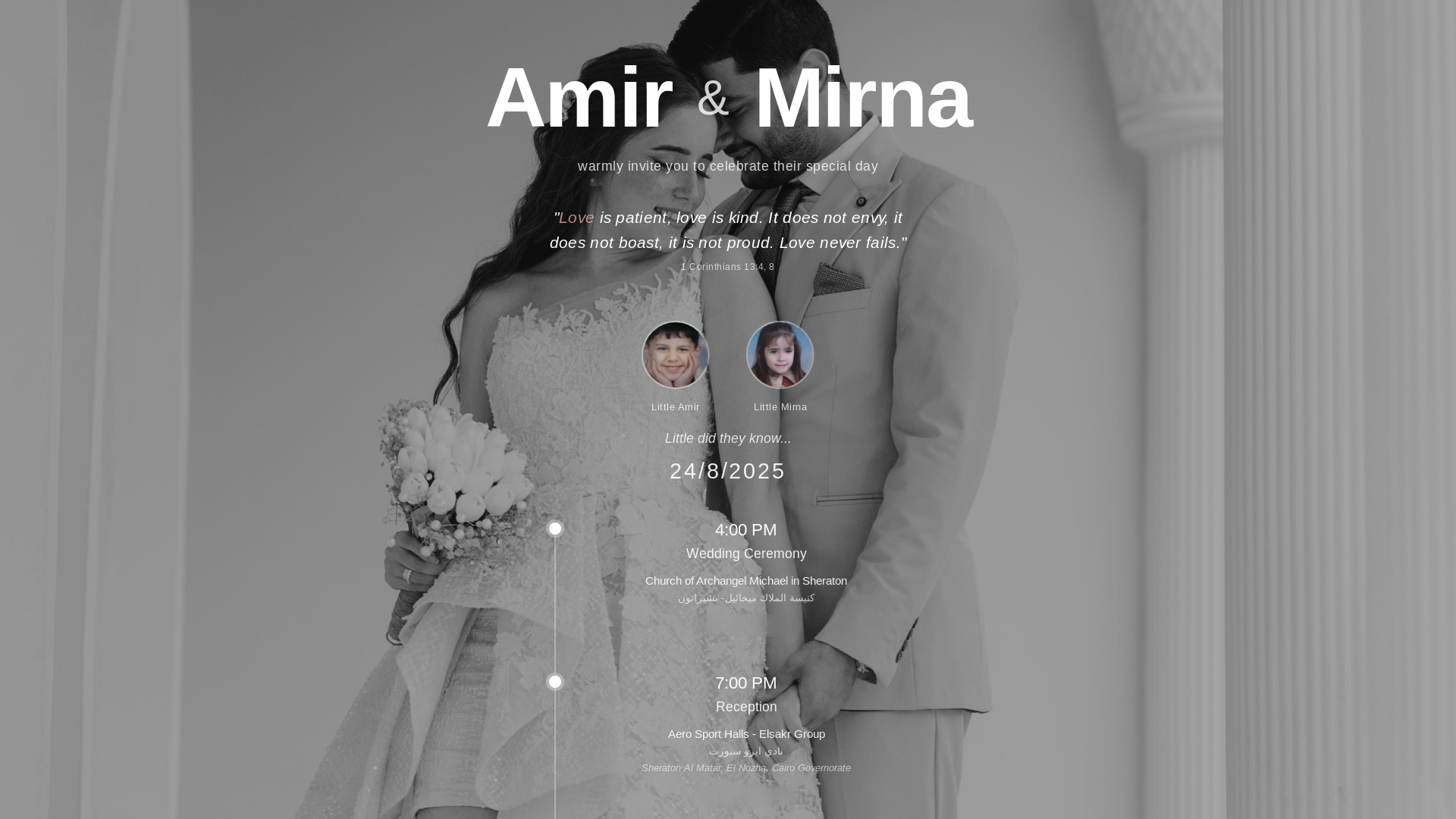website screenshot of https://amirandmirna.world/