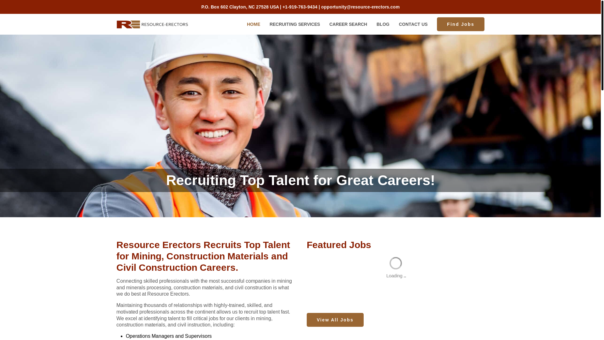 website screenshot of https://teamresource-erectors.com/