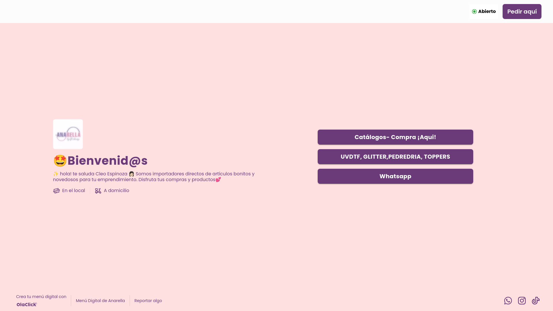website screenshot of https://anarellaec.com/