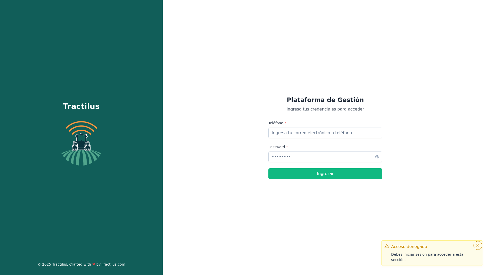 website screenshot of https://admin-tractilus-mx.pages.dev/