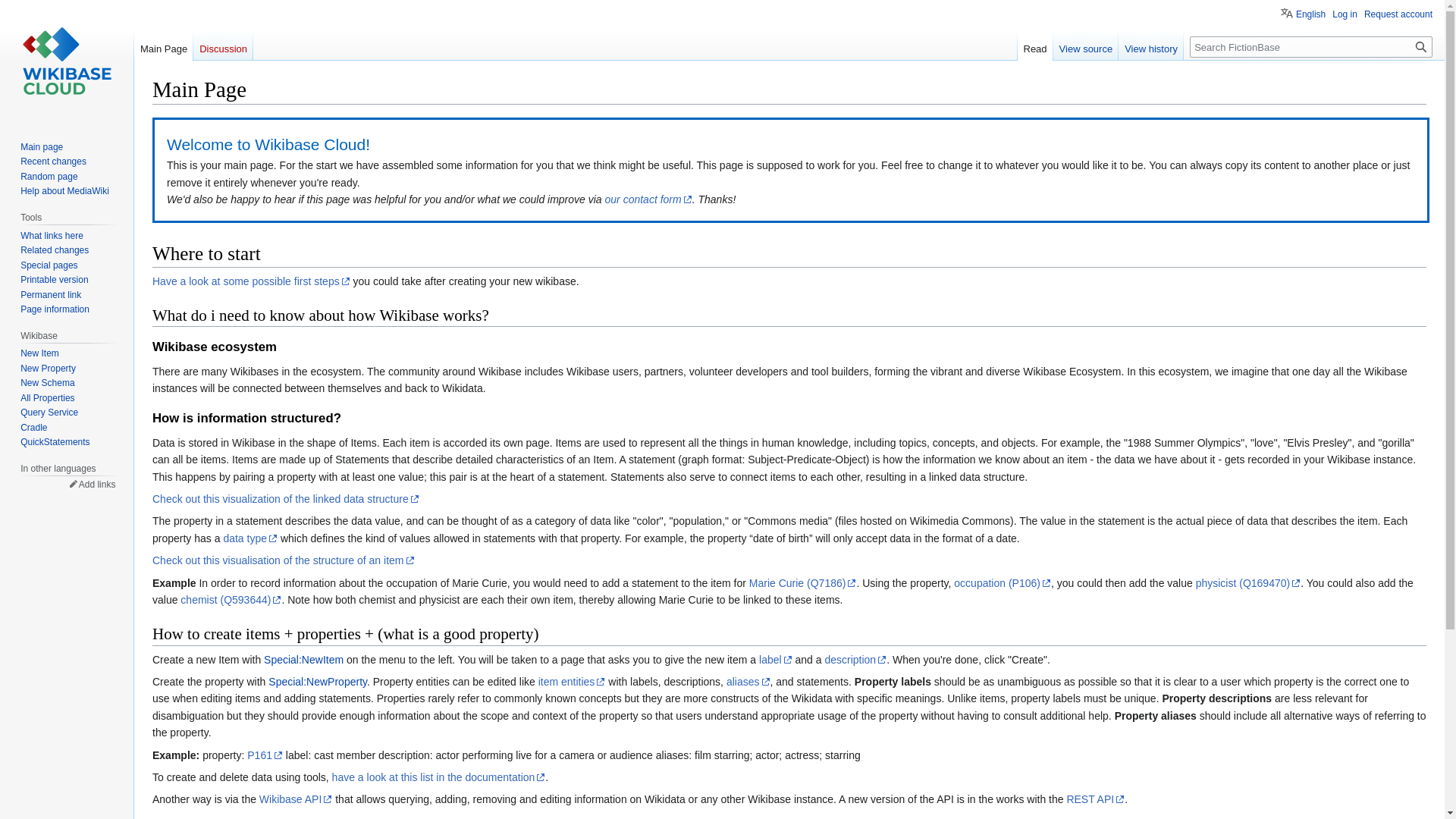 website screenshot of https://fictionbase.org/