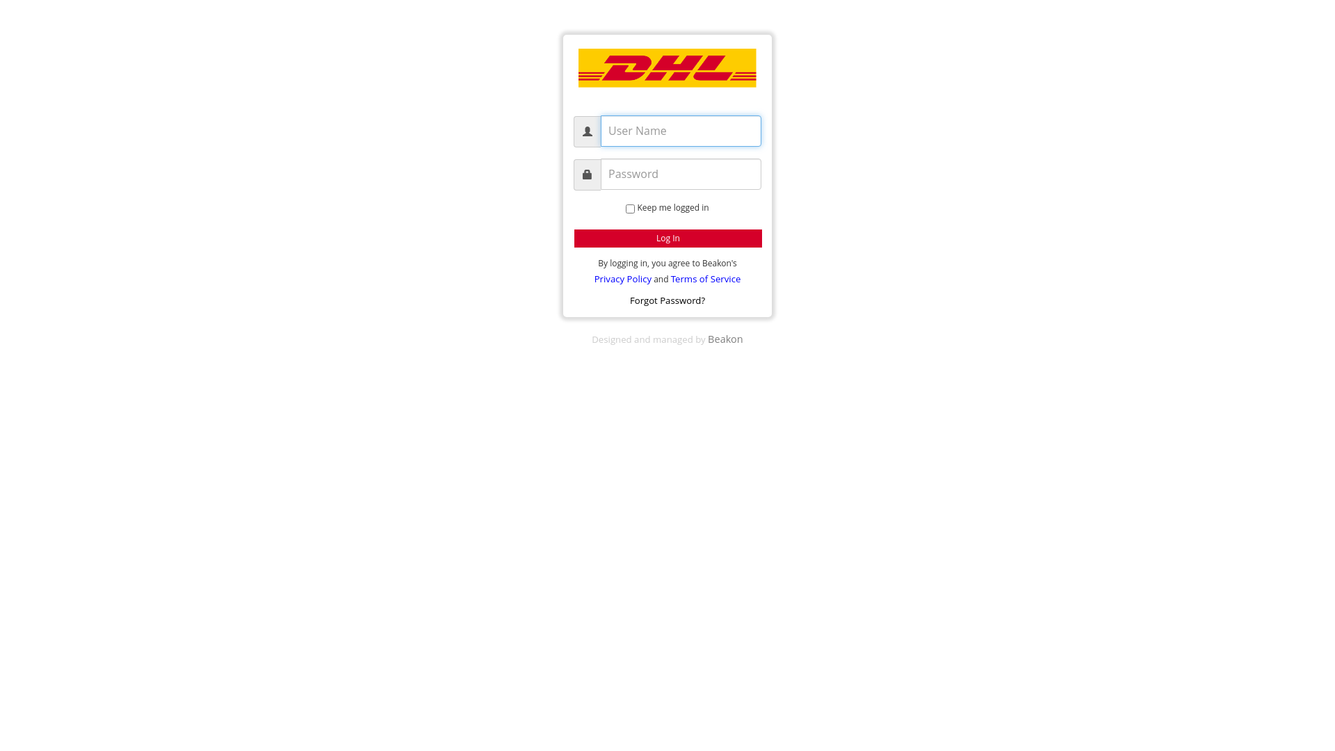 website screenshot of https://au.beakon.io/dhl/
