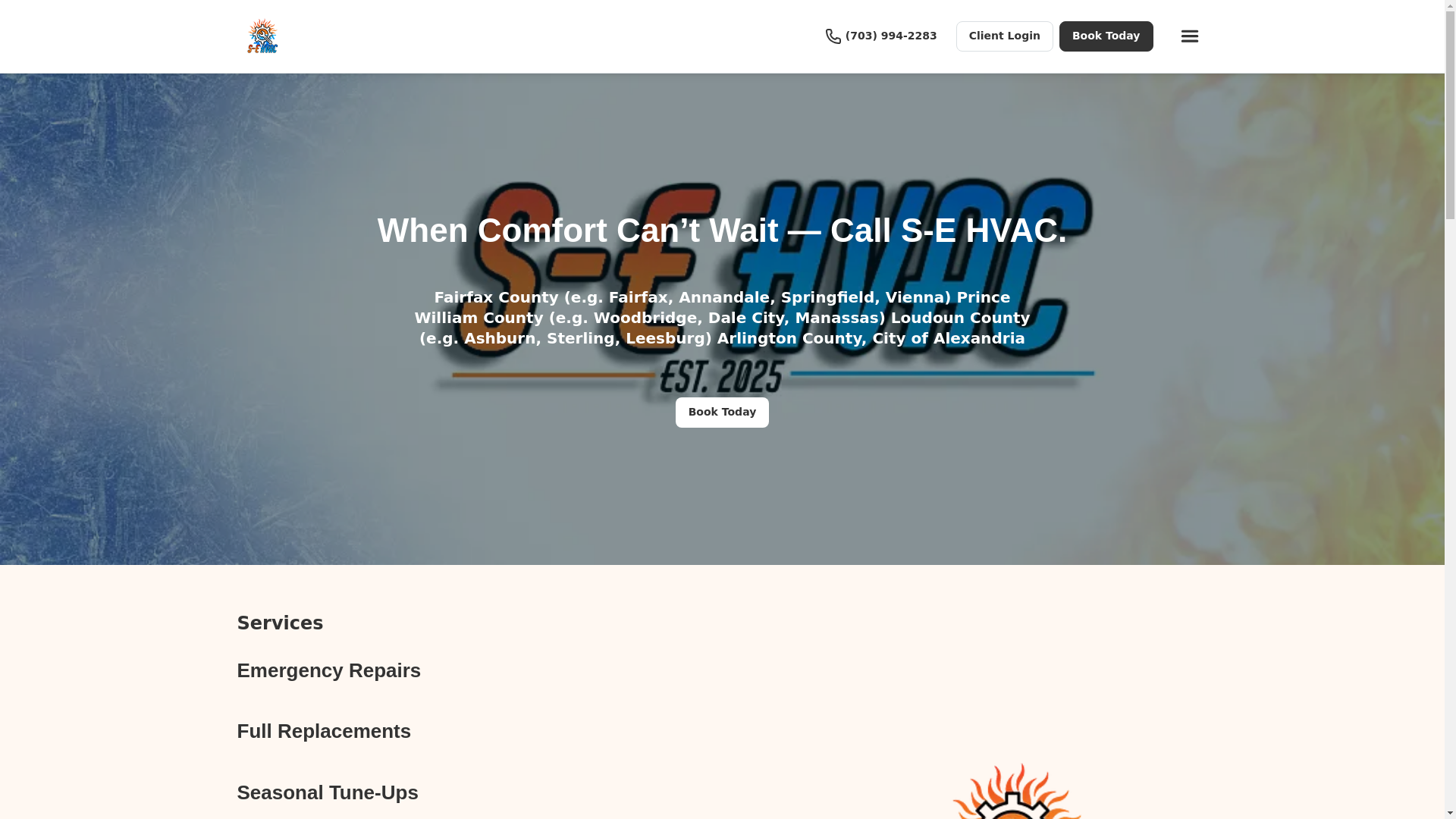 website screenshot of https://s-ehvac.online/