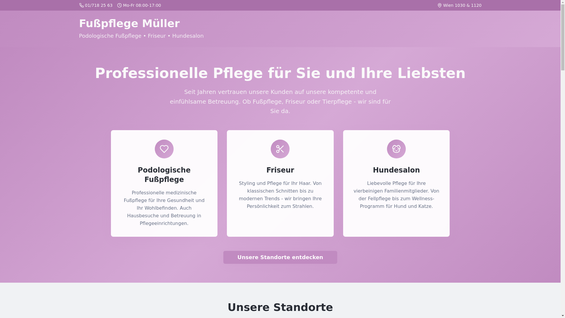 website screenshot of https://muellerfusspflege.at/