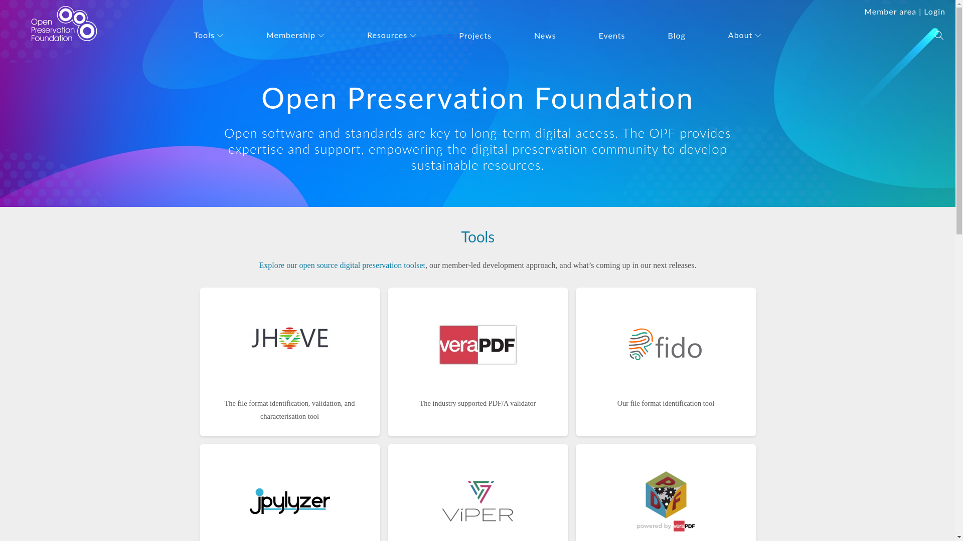 website screenshot of https://openpreservation.org/