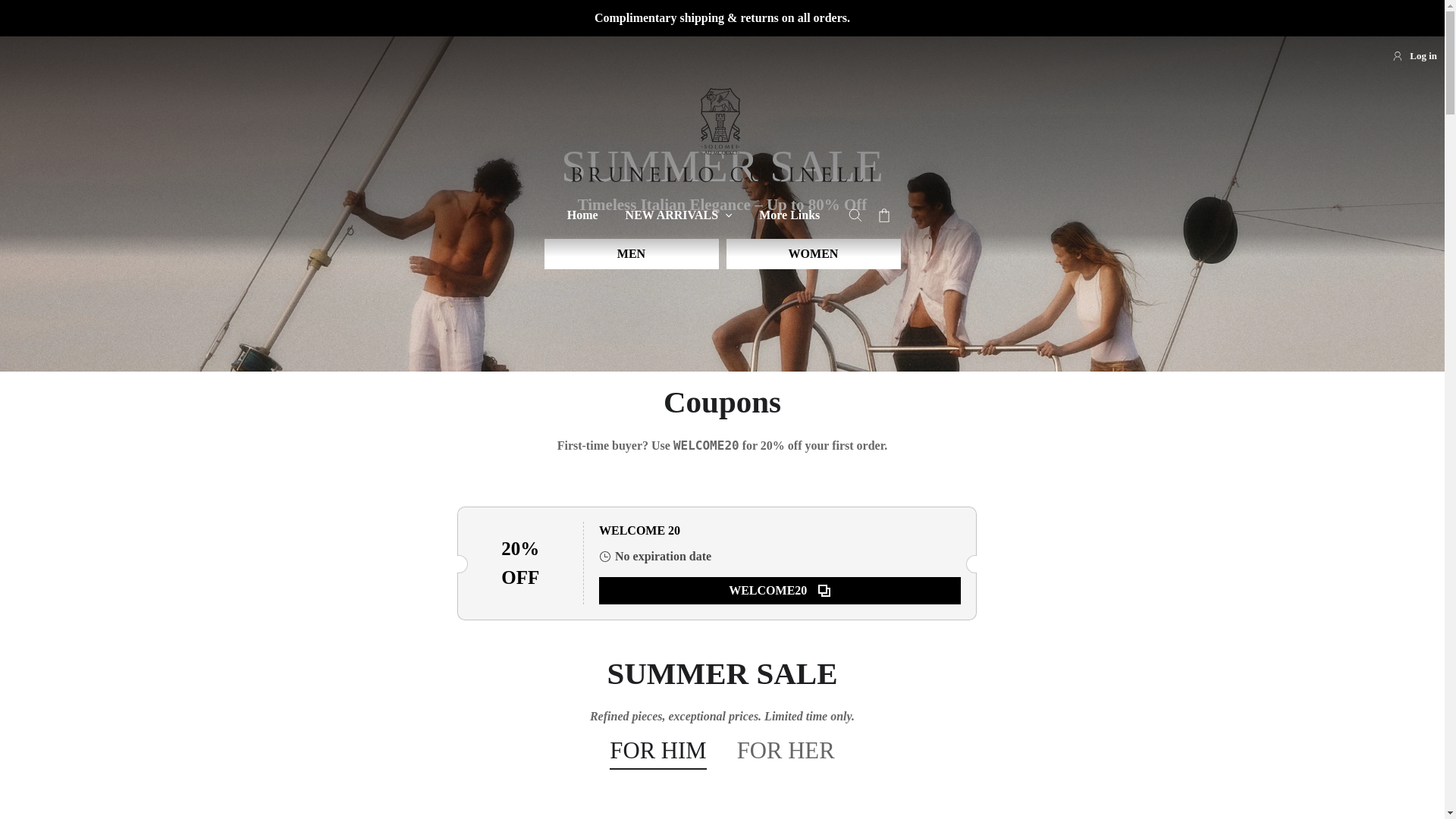 website screenshot of https://cucinellioutlet-us.shop/