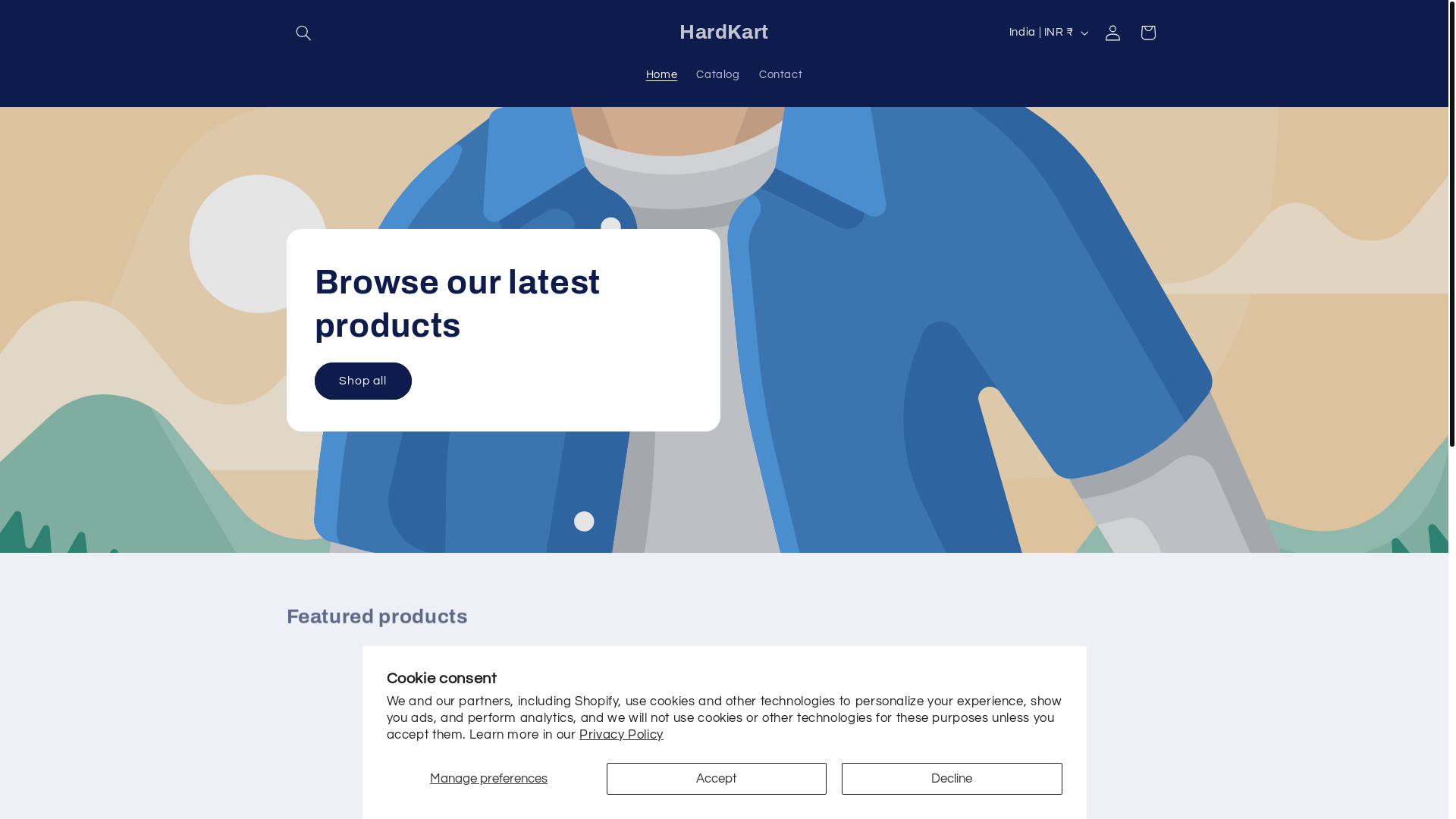 website screenshot of https://hardkart.store/