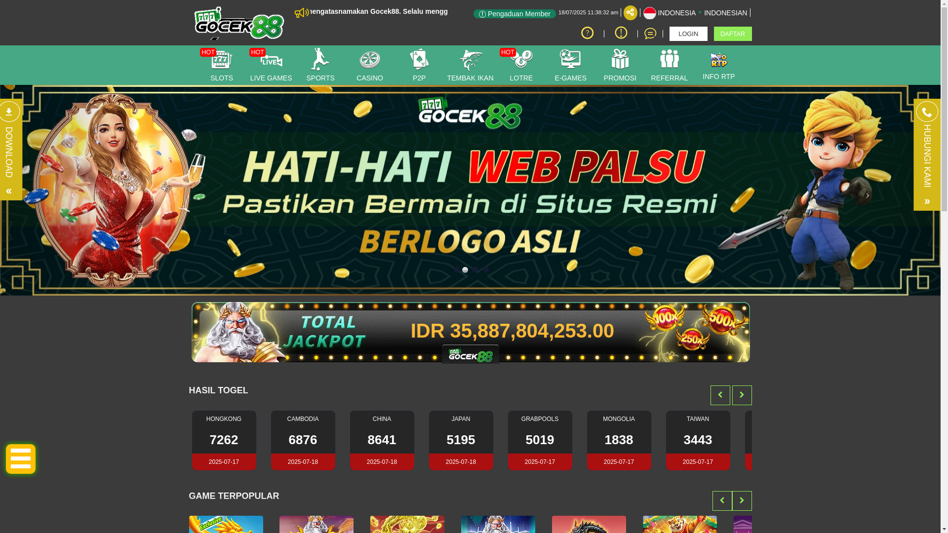 website screenshot of https://gocek218.shop/