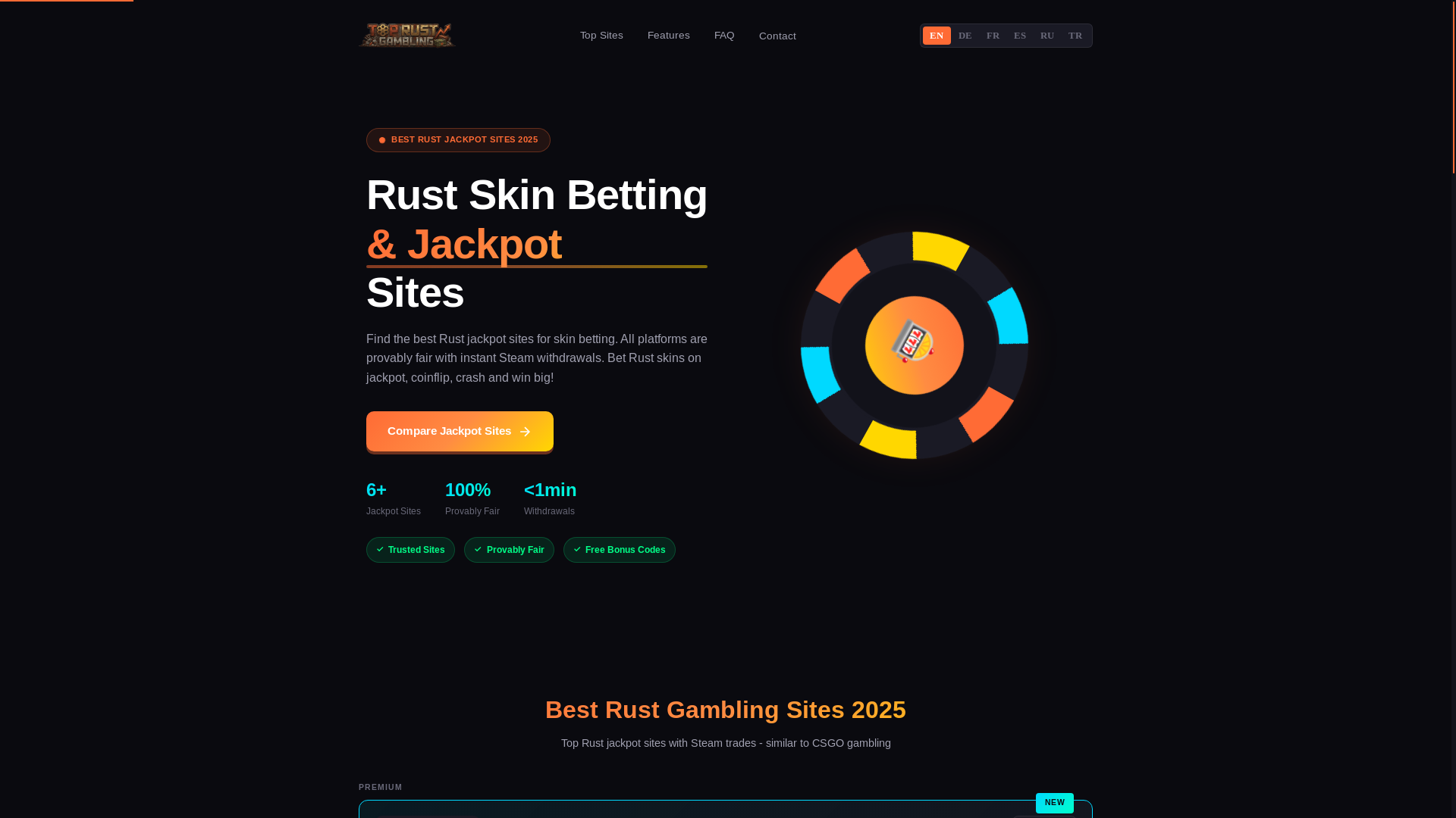 website screenshot of https://toprustgambling.com/