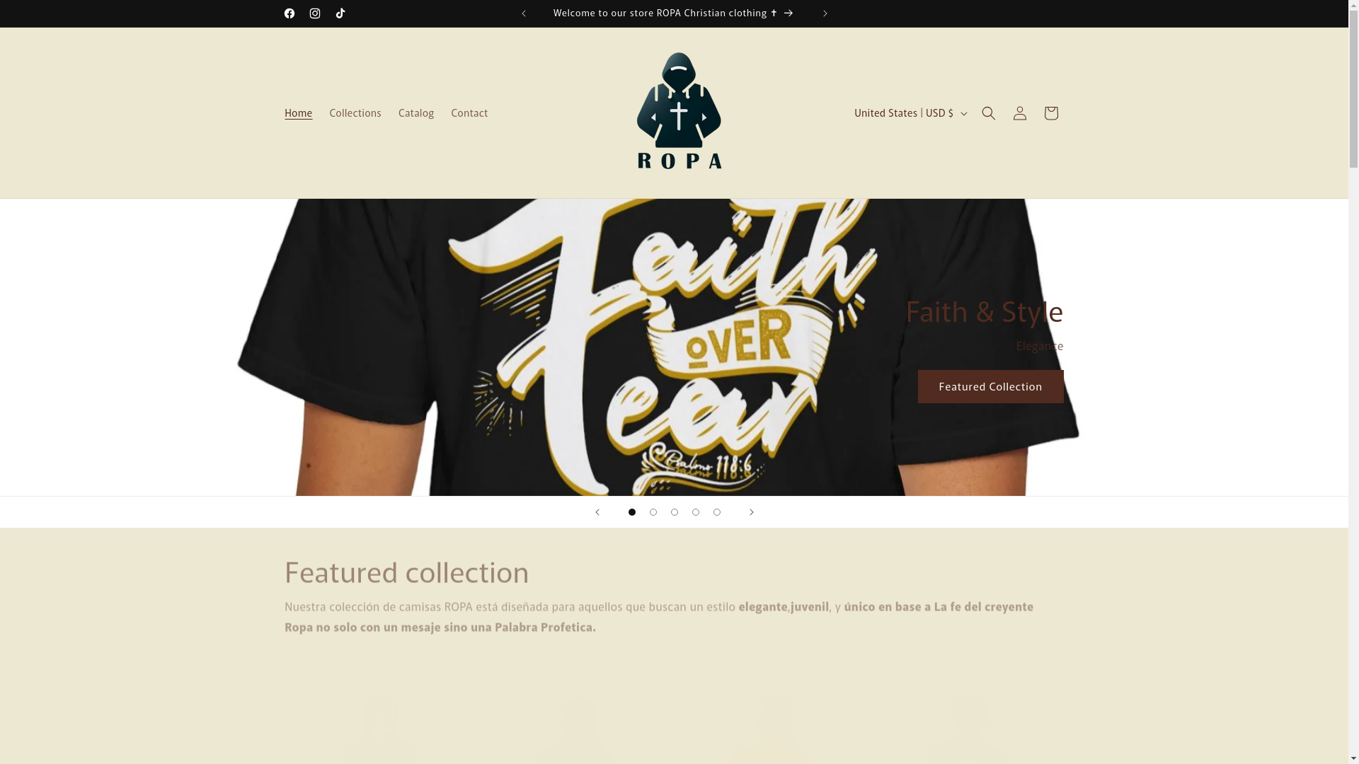 website screenshot of https://ropachristianclothing.com/