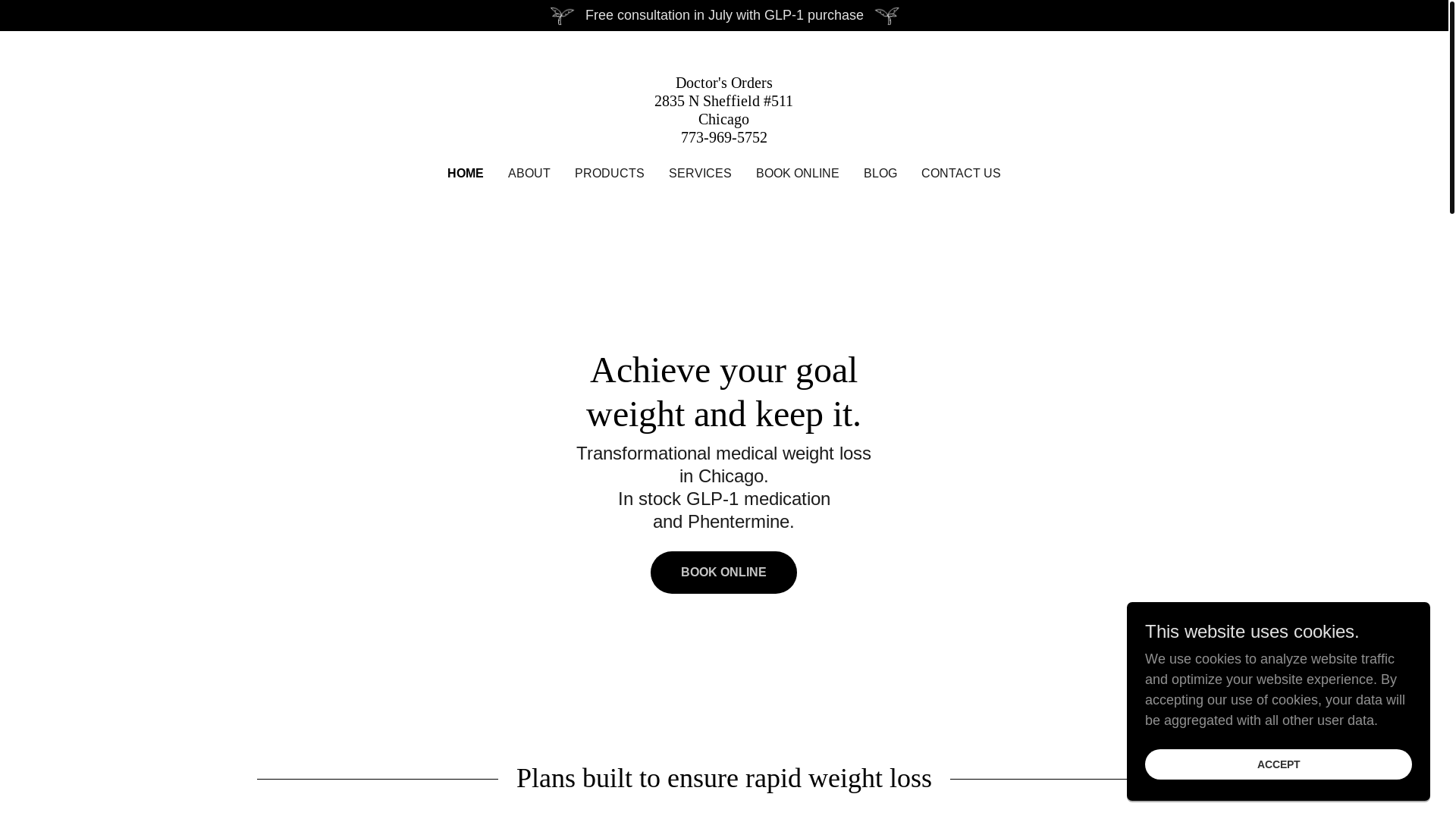 website screenshot of https://bestchicagoweightloss.com/