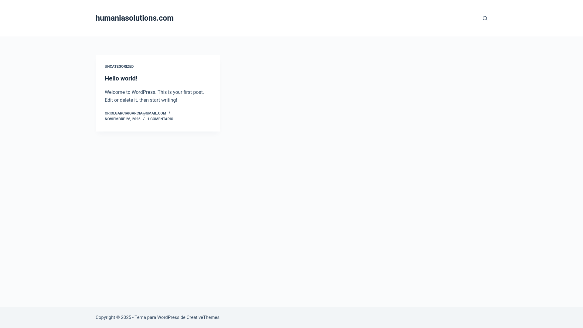 website screenshot of https://humaniasolutions.com/