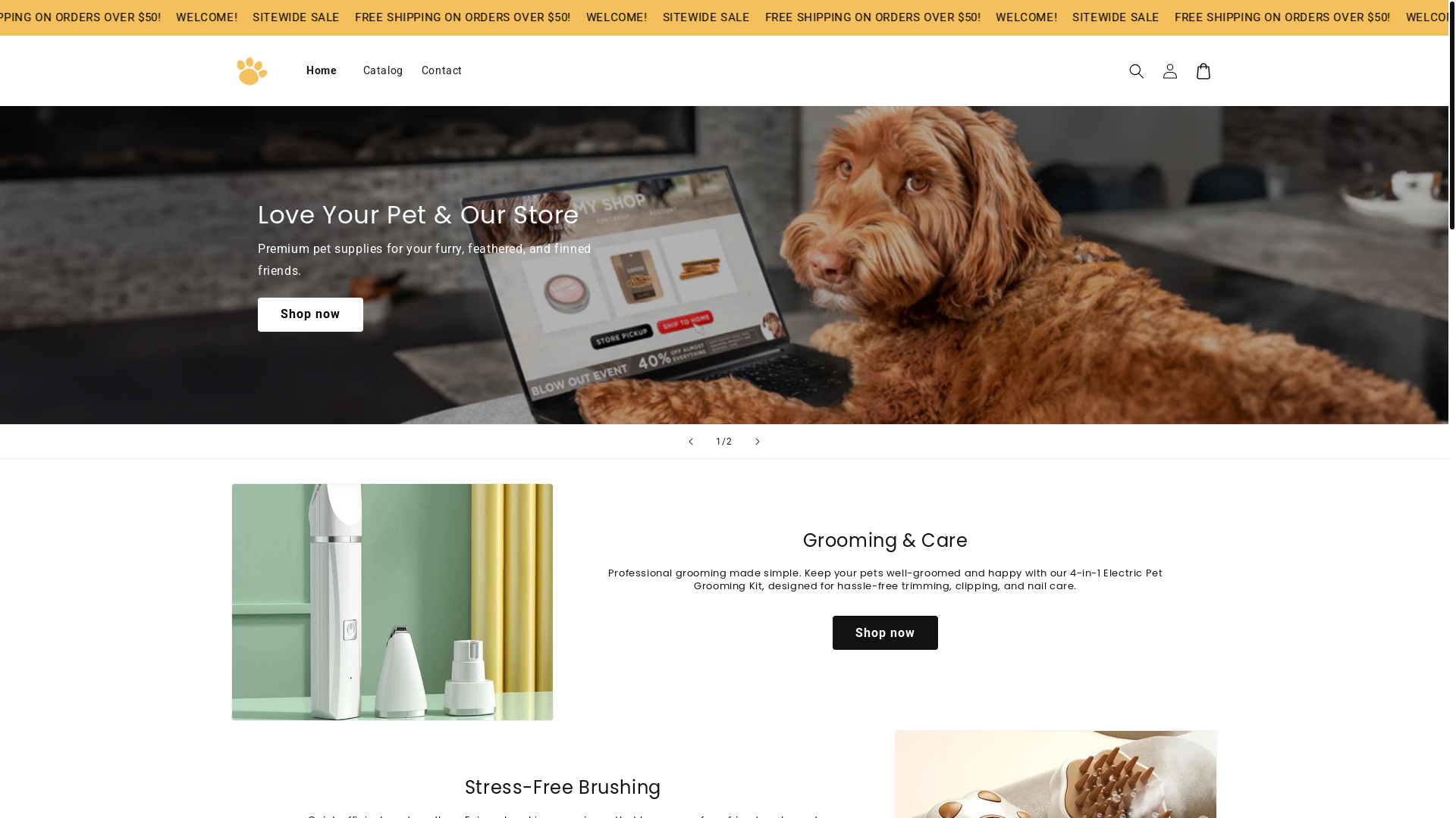 website screenshot of https://petstations.store/
