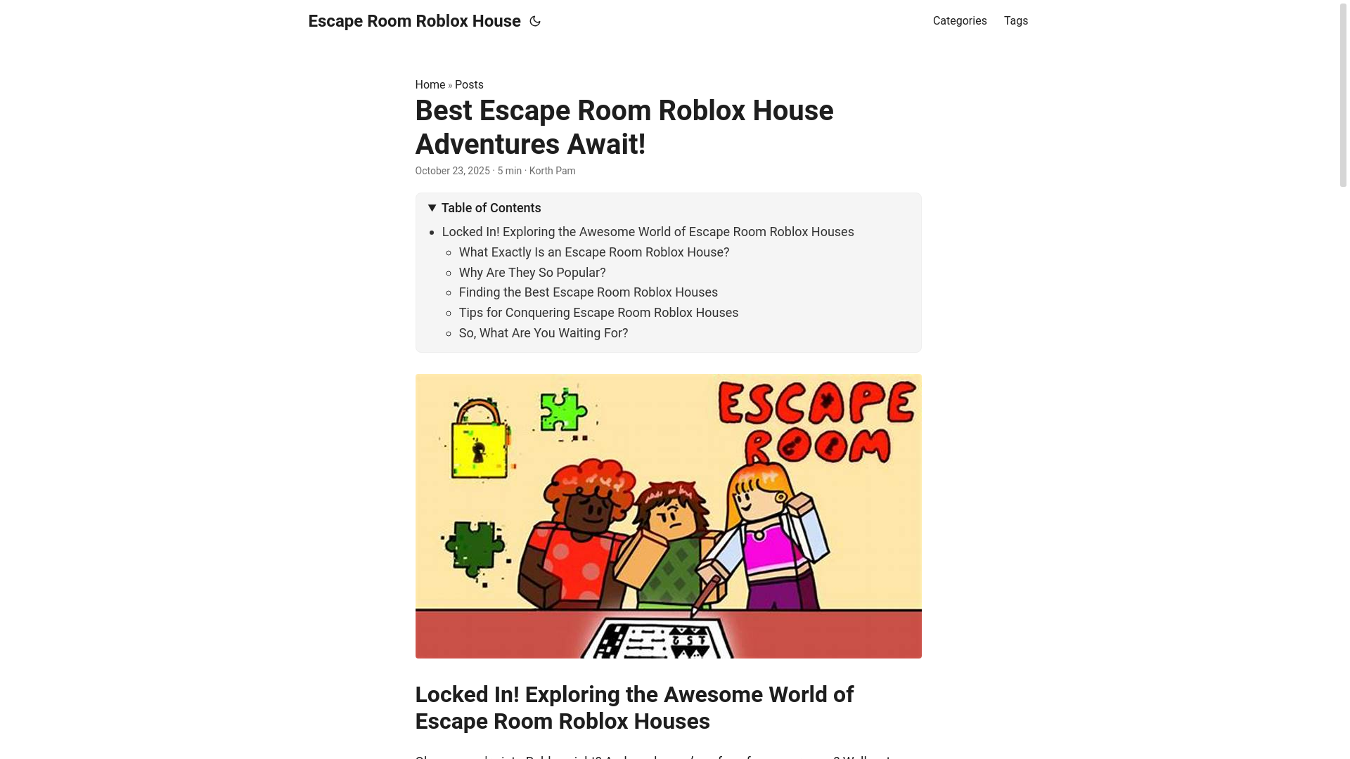 website screenshot of https://escape-room-roblox-house.pages.dev/