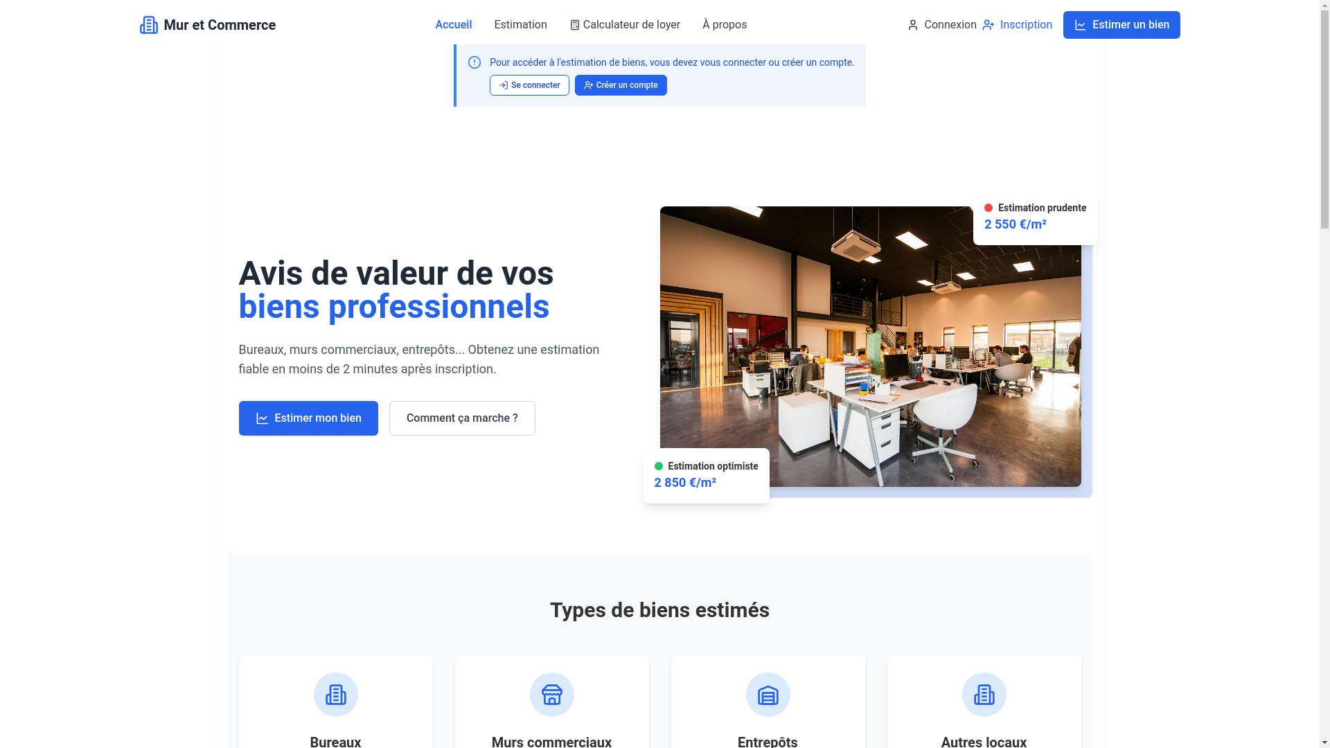 website screenshot of https://muretcommerce.com/