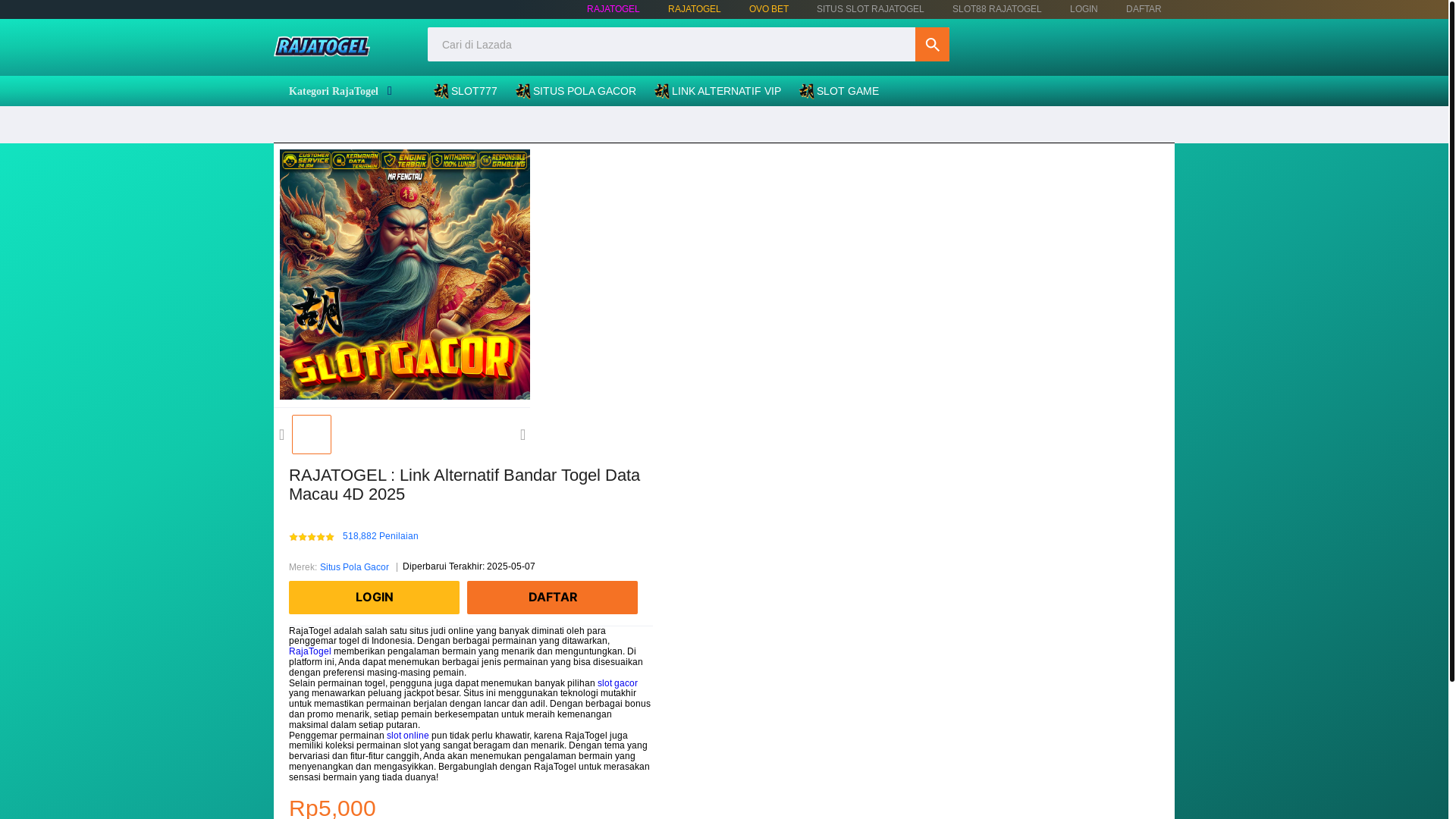 website screenshot of https://ext-lp-rajatogel.pages.dev/
