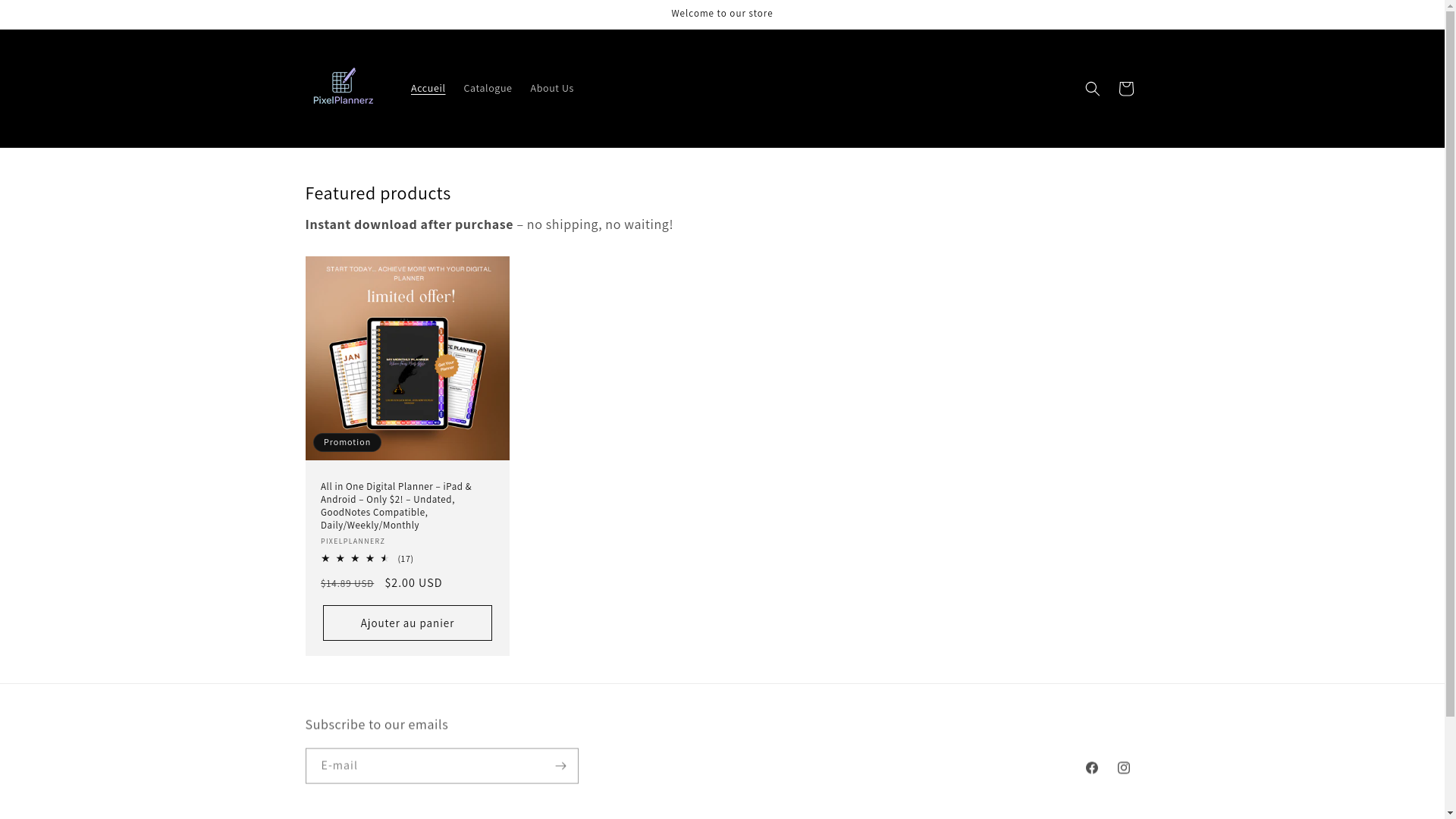 website screenshot of https://pixelplannerz.com/