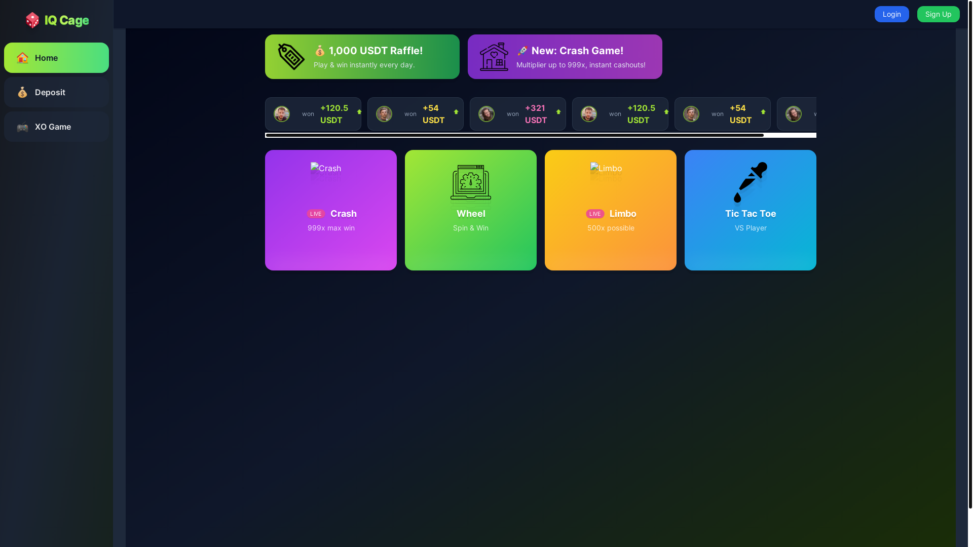 website screenshot of https://iqcage.com/