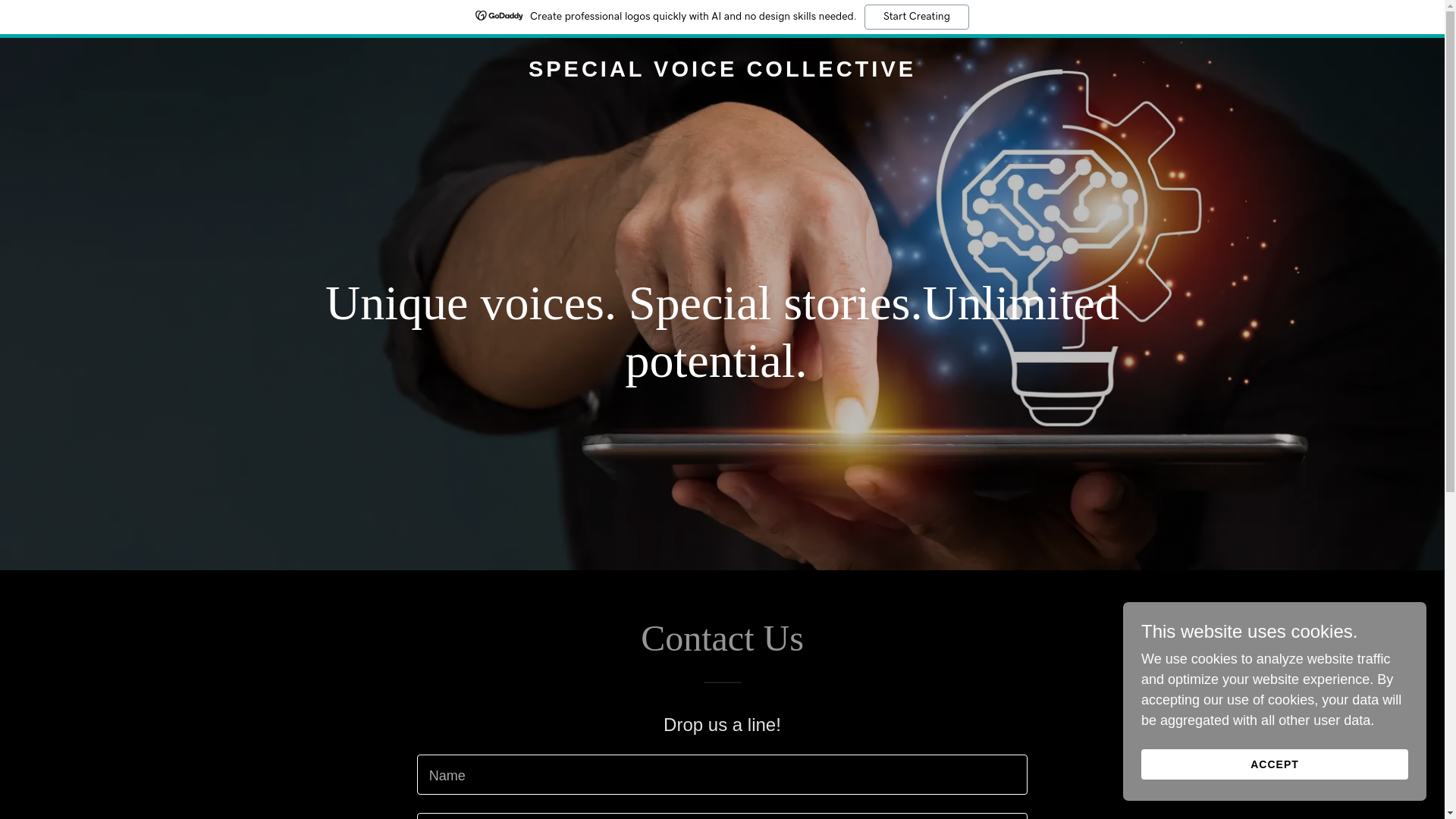 website screenshot of https://specialvoicecollective.com/
