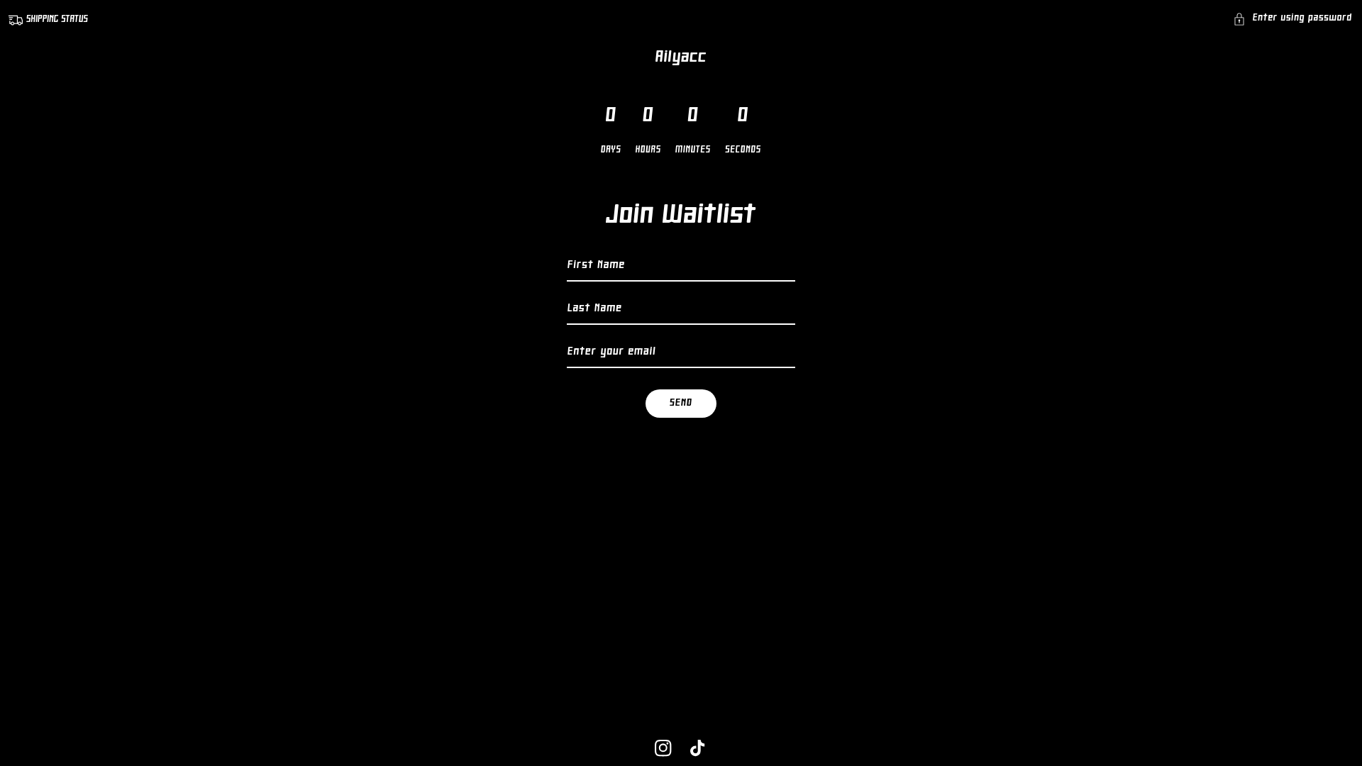 website screenshot of https://ailyacc.shop/