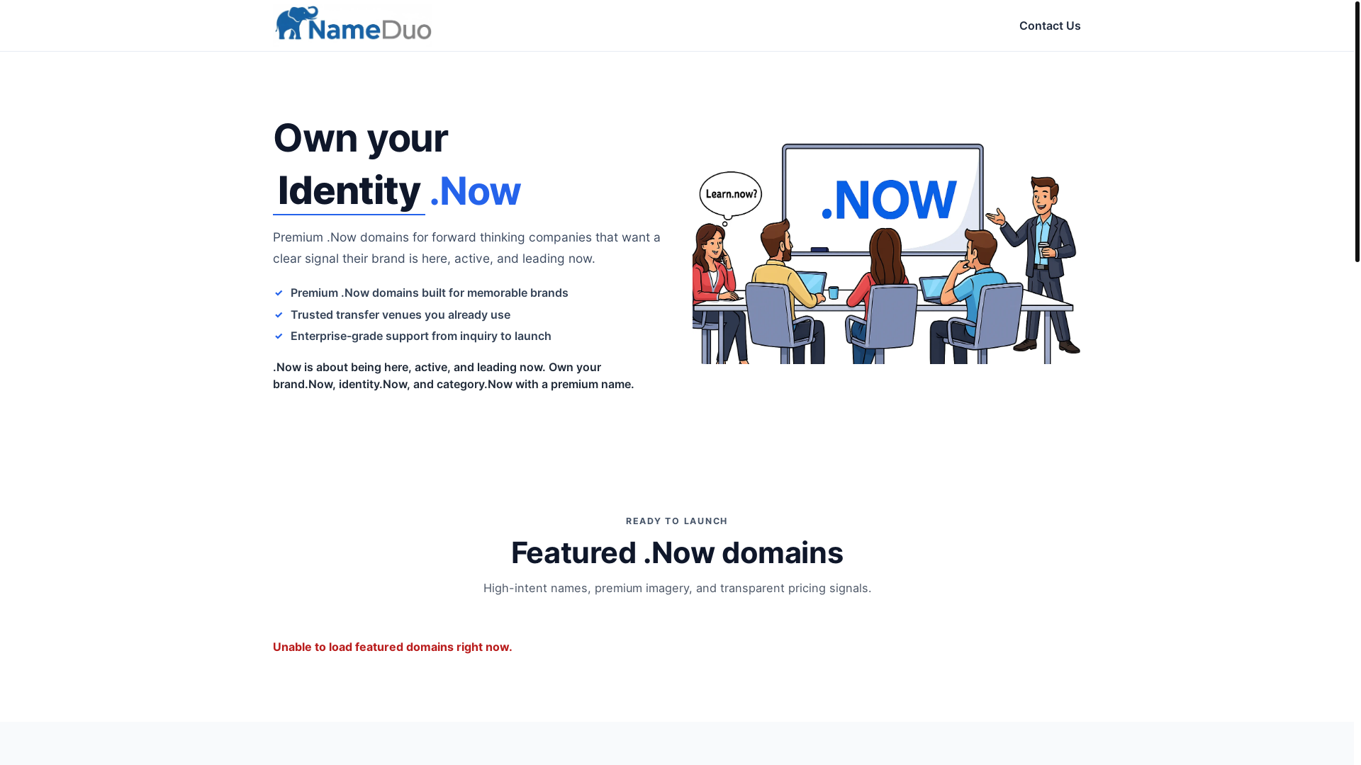 website screenshot of https://nameduo.now/