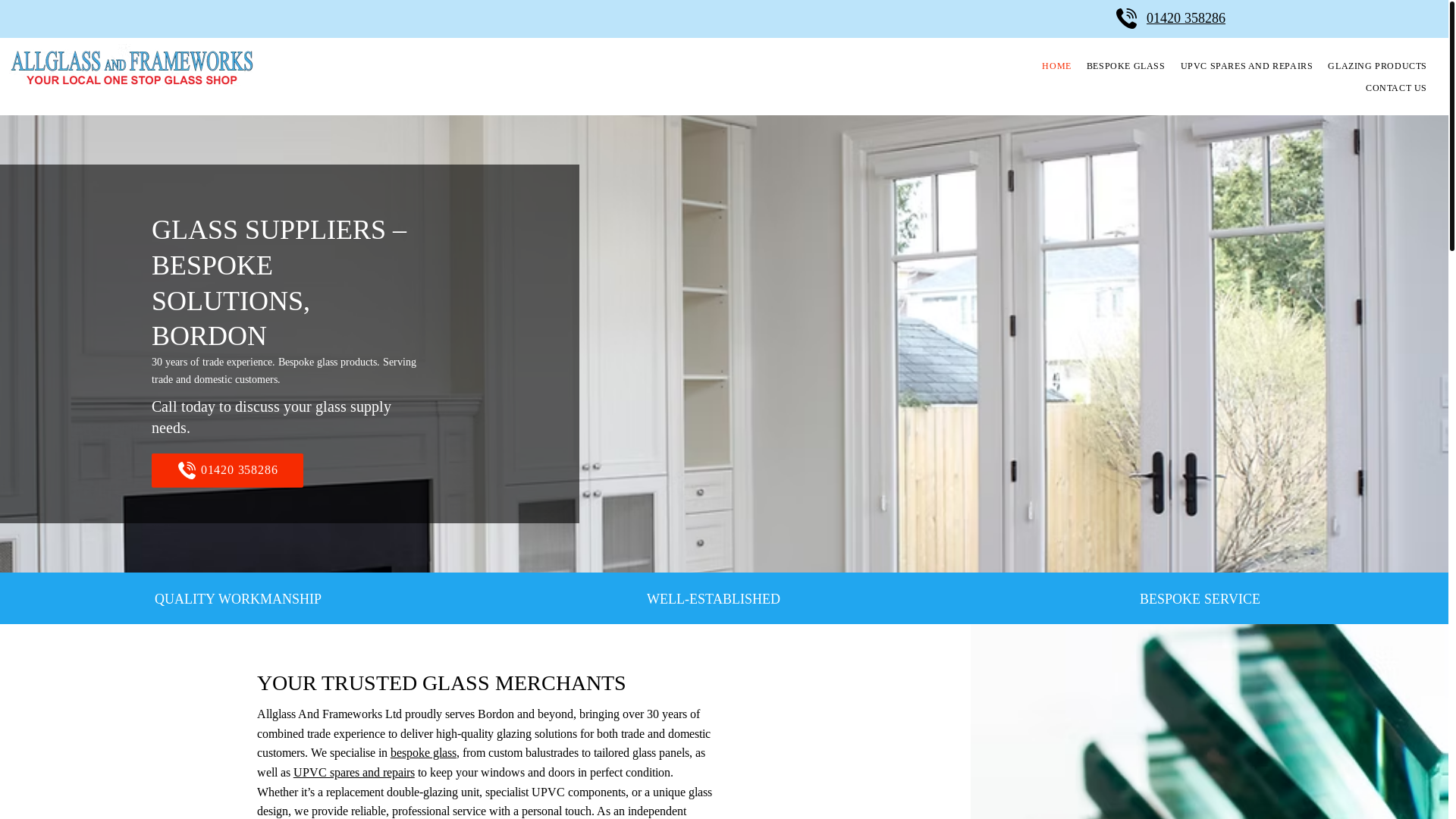 website screenshot of https://allglassand-frameworks.co.uk/