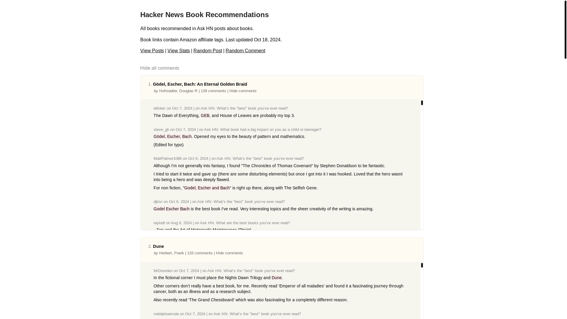 website screenshot of https://hnbestbooks.pages.dev/
