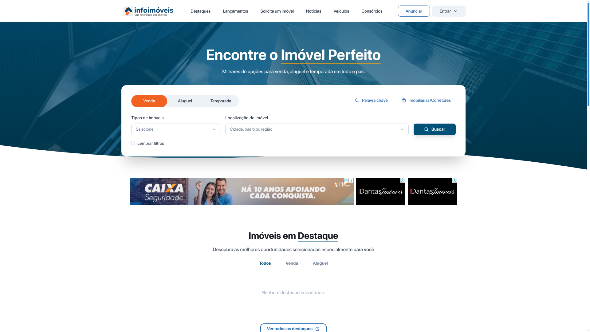 website screenshot of https://infoimoveis-nextjs.pages.dev/