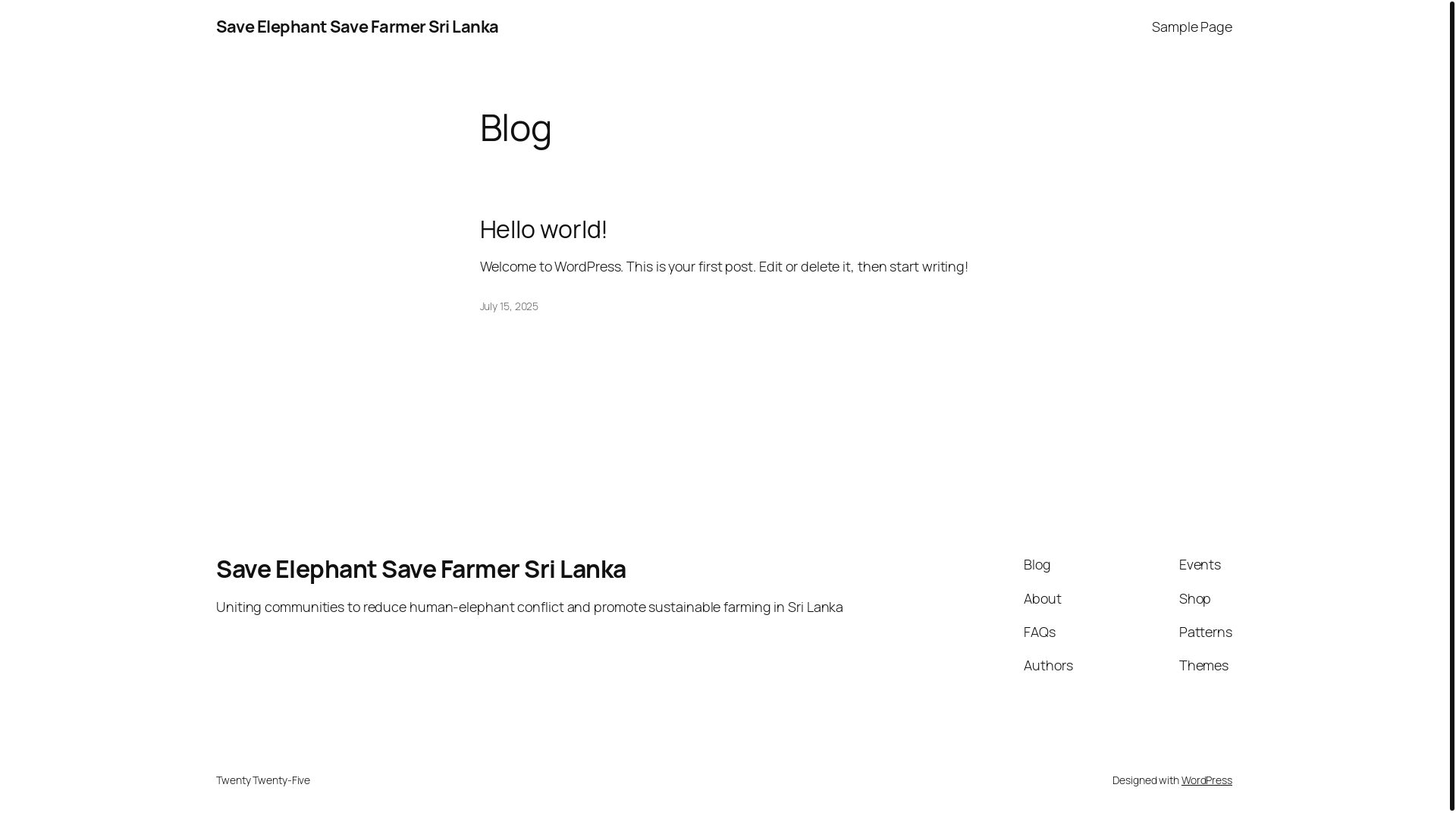 website screenshot of https://saveelephantsavefarmer.com/